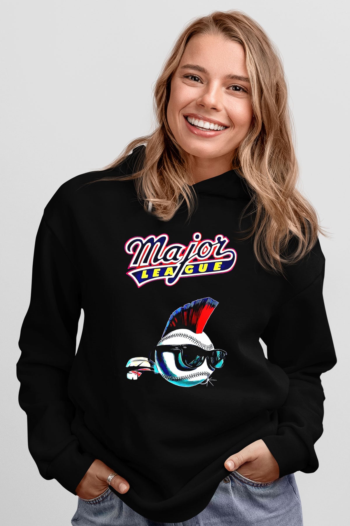 Major League Siyah Unisex Hoodie