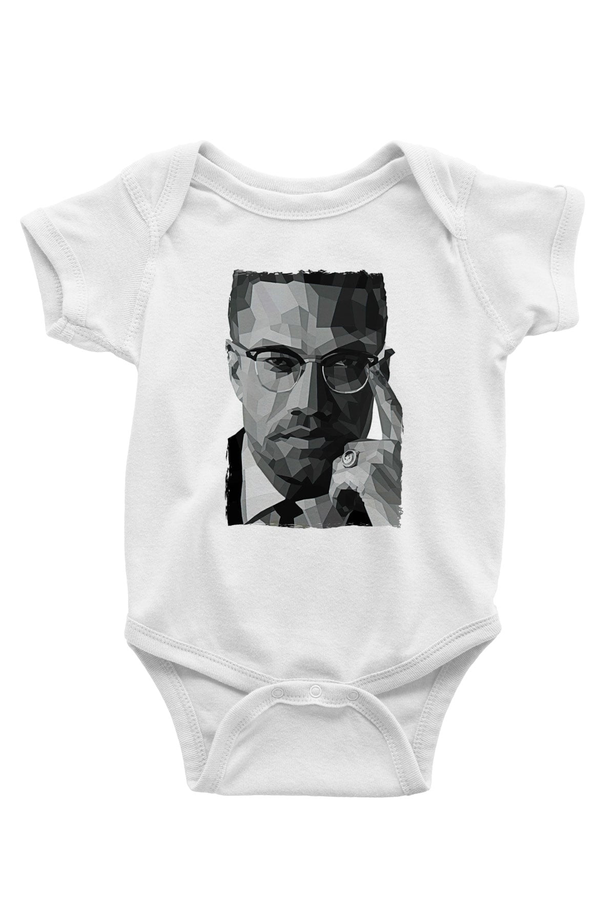 Malcolm X James Baskılı Beyaz Unisex Bebek Body - Zıbın