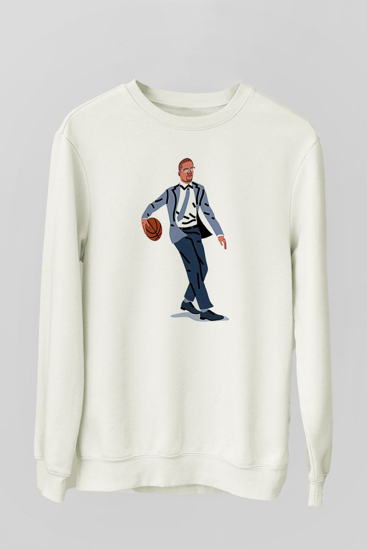Malcolm X James Baskılı Beyaz Unisex Sweatshirt