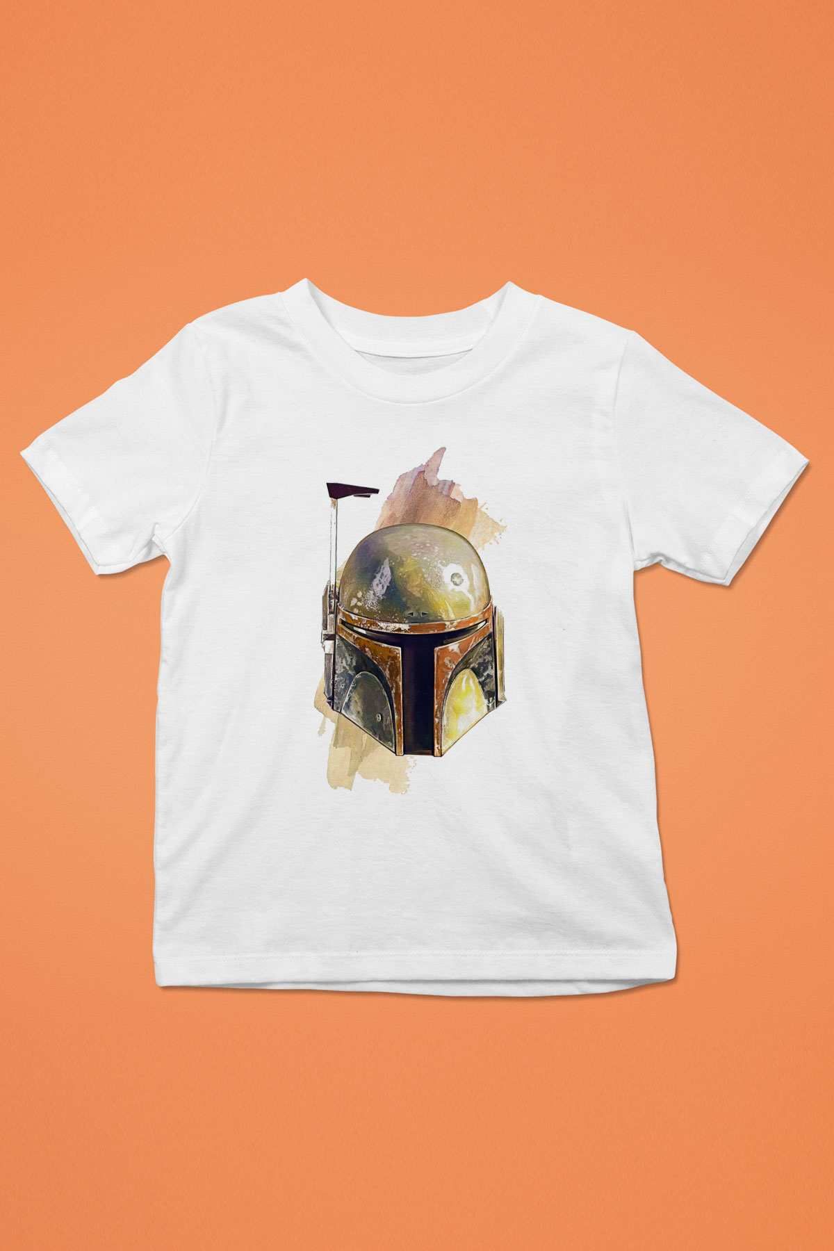 Mandalorian Baskılı Beyaz Unisex Beyaz Çocuk Tişört - Tshirt