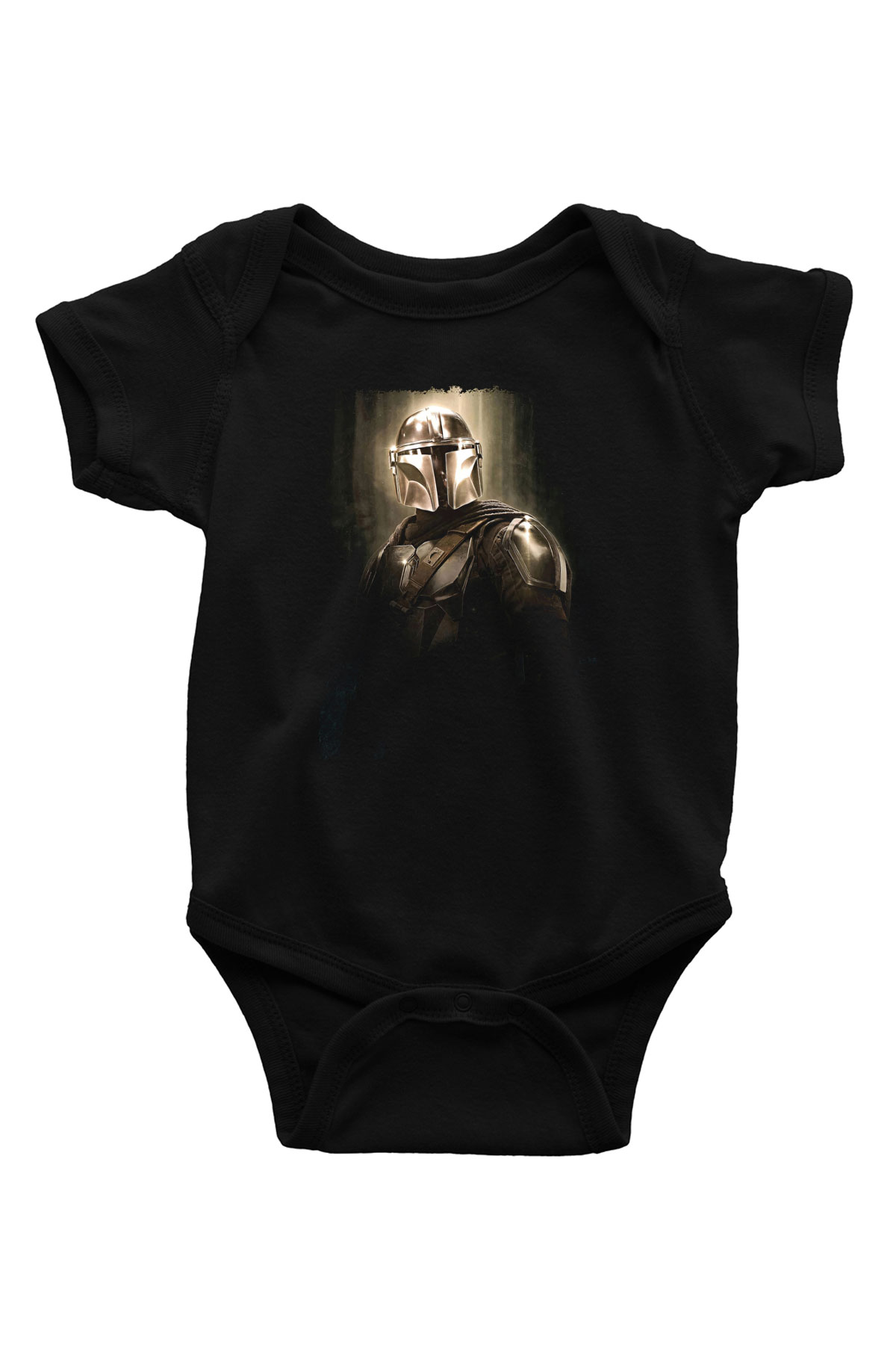 Mandalorian Baskılı Unisex Siyah Bebek Body - Zıbın
