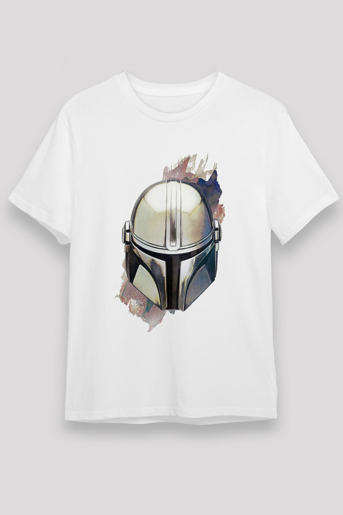 Mandalorian Unisex Baskılı Beyaz Tişört - Tshirt