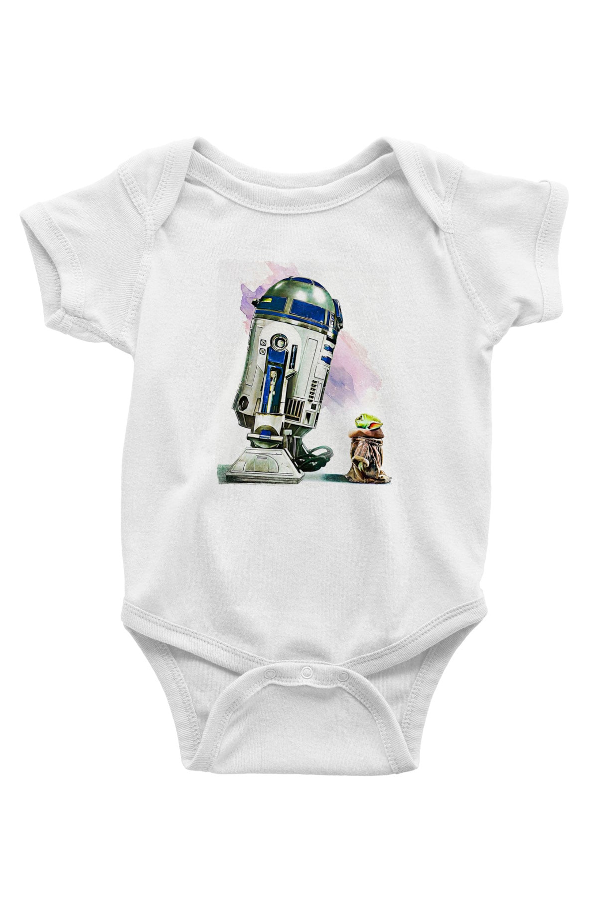 Mandolarian Baskılı Beyaz Unisex Bebek Body - Zıbın