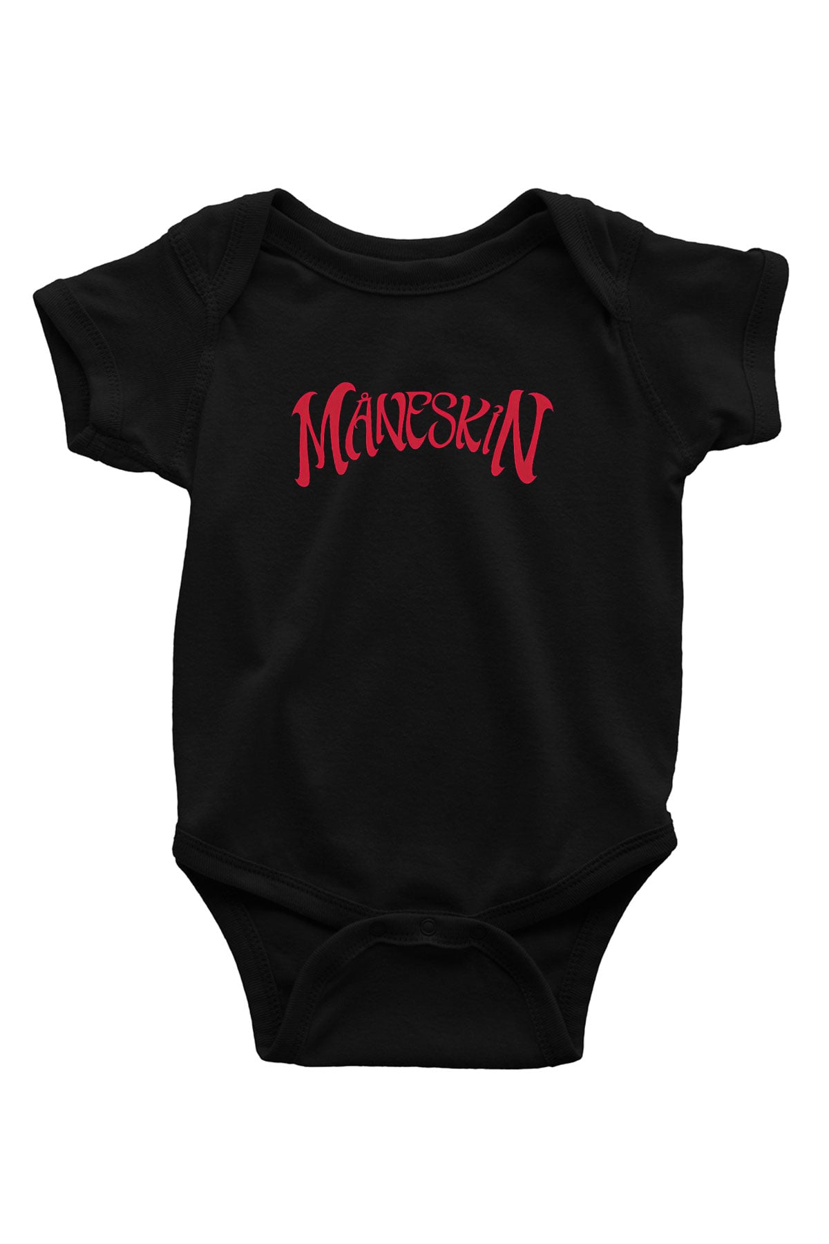 Maneskin Baskılı Unisex Siyah Bebek Body - Zıbın