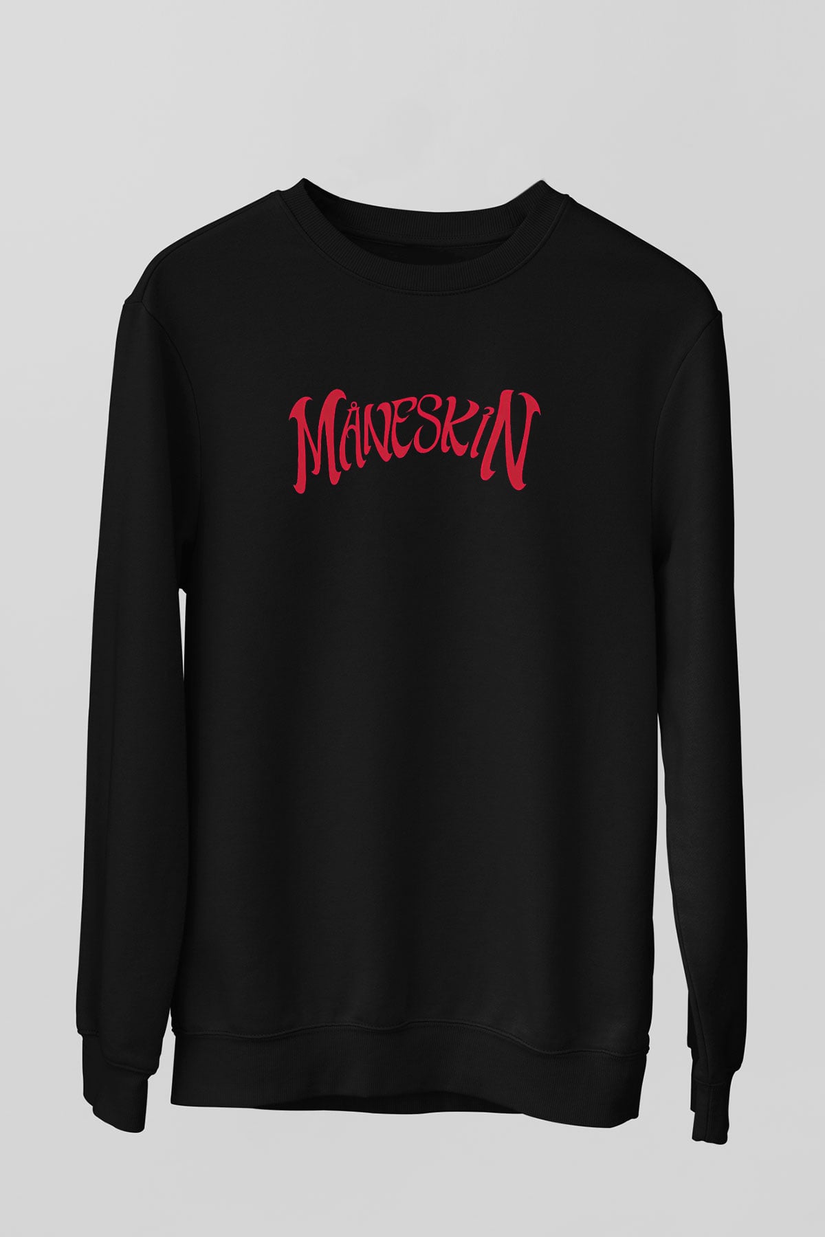 Maneskin Baskılı Unisex Siyah Sweatshirt