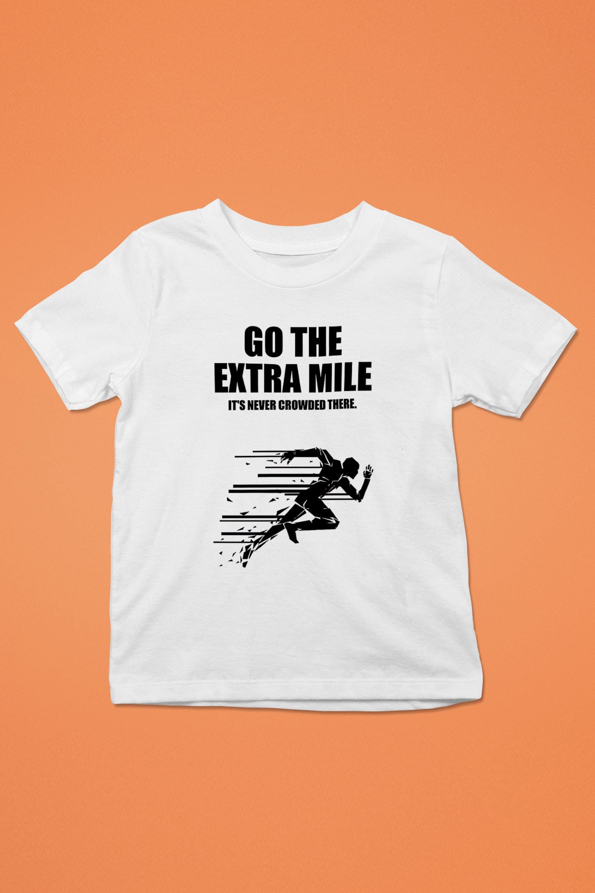 Maraton Baskılı Unisex Beyaz Çocuk Tişört - Tshirt