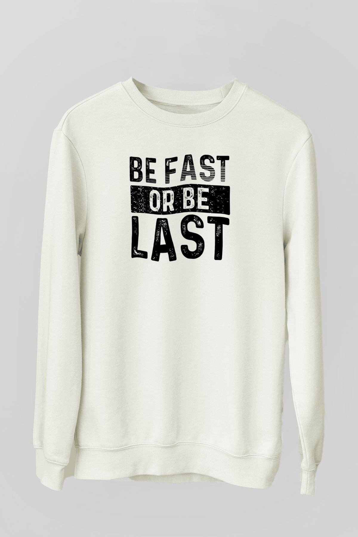Maraton Baskılı Unisex Ekru Sweatshirt
