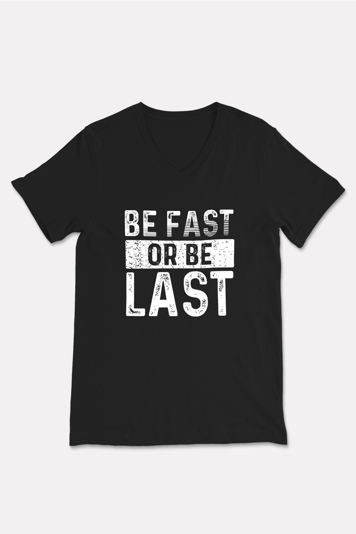 Maraton - Marathon Baskılı Unisex Siyah V Yaka Tişört