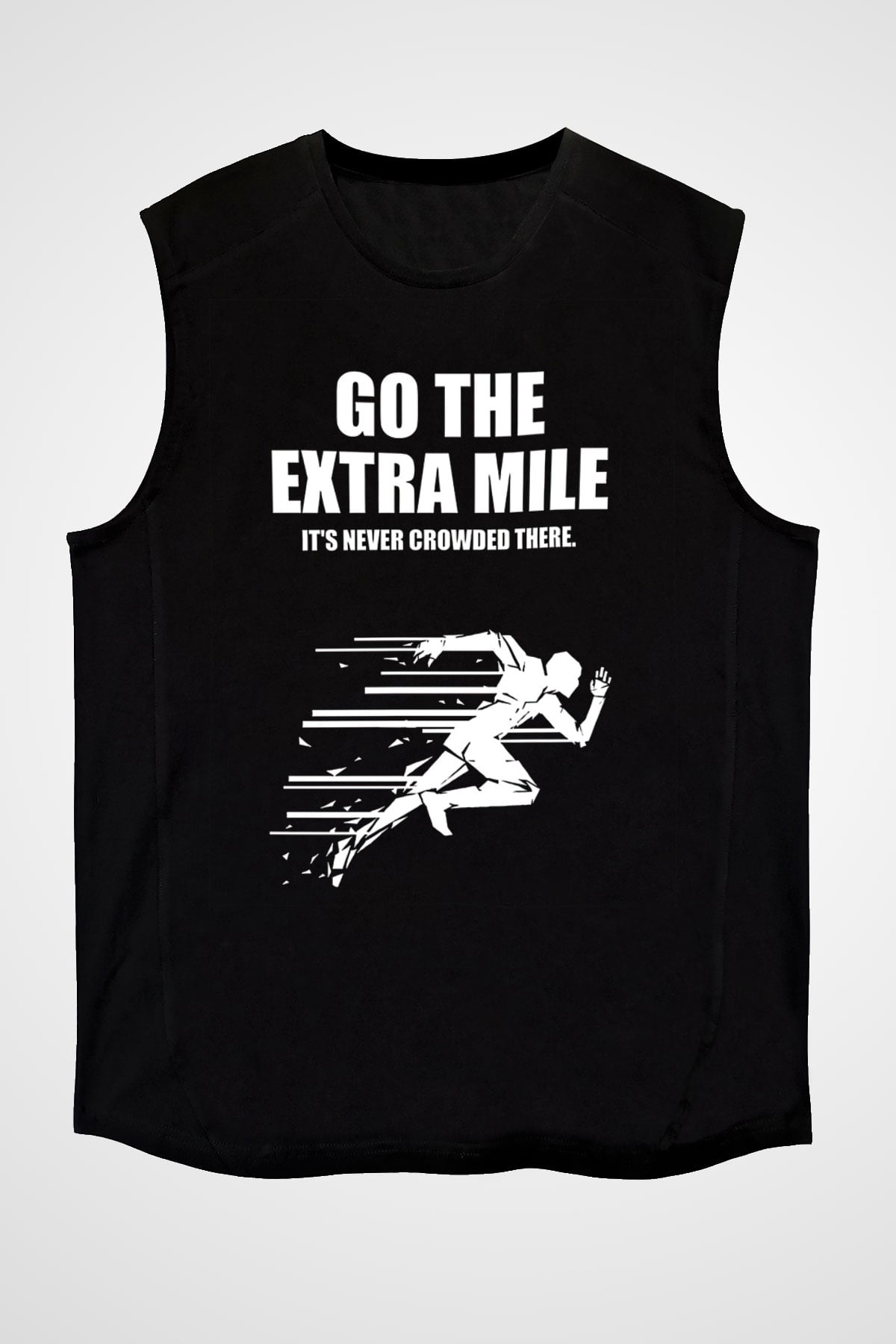 Maraton - Marathon Baskılı Unisex Siyah Kolsuz Tişört