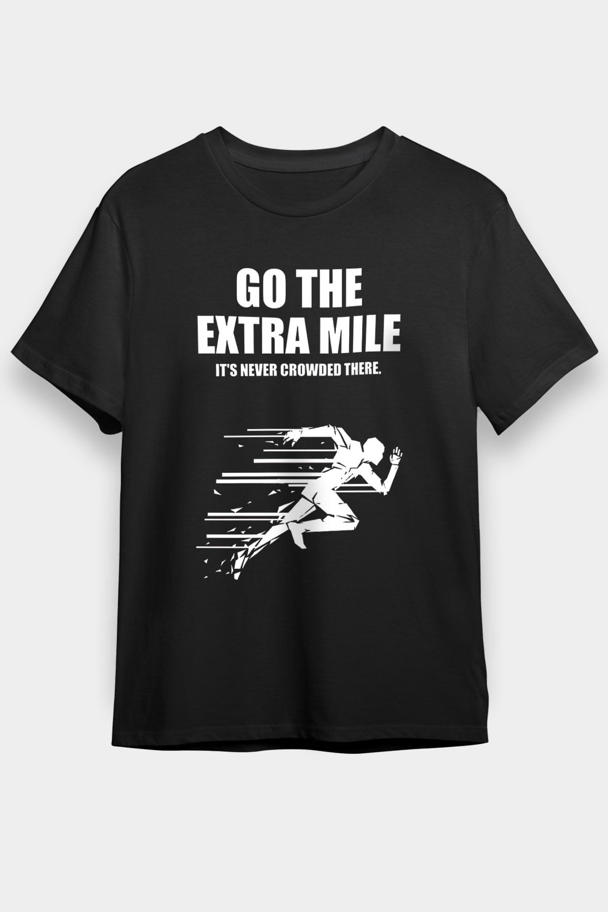 Maraton - Marathon Baskılı Unisex Siyah Tişört - Tshirt