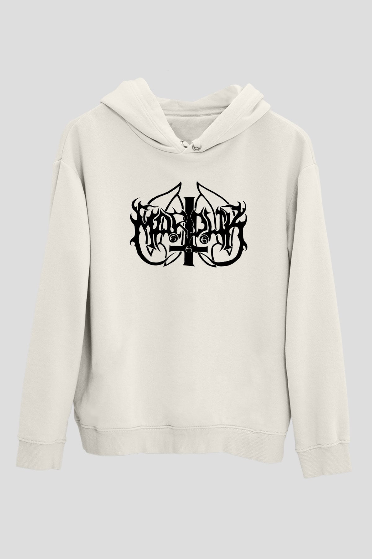Marduk Beyaz Unisex Kapşonlu Sweatshirt