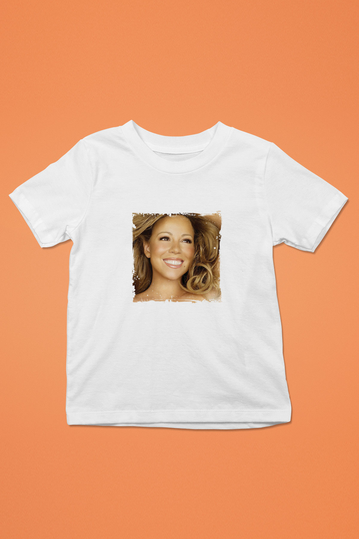 Mariah Carey Baskılı Unisex Beyaz Çocuk Tişört