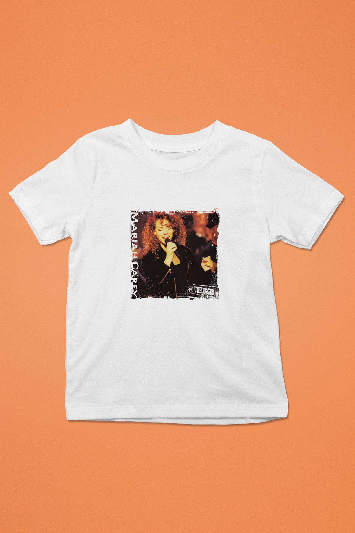 Mariah Carey Baskılı Unisex Beyaz Çocuk Tişört