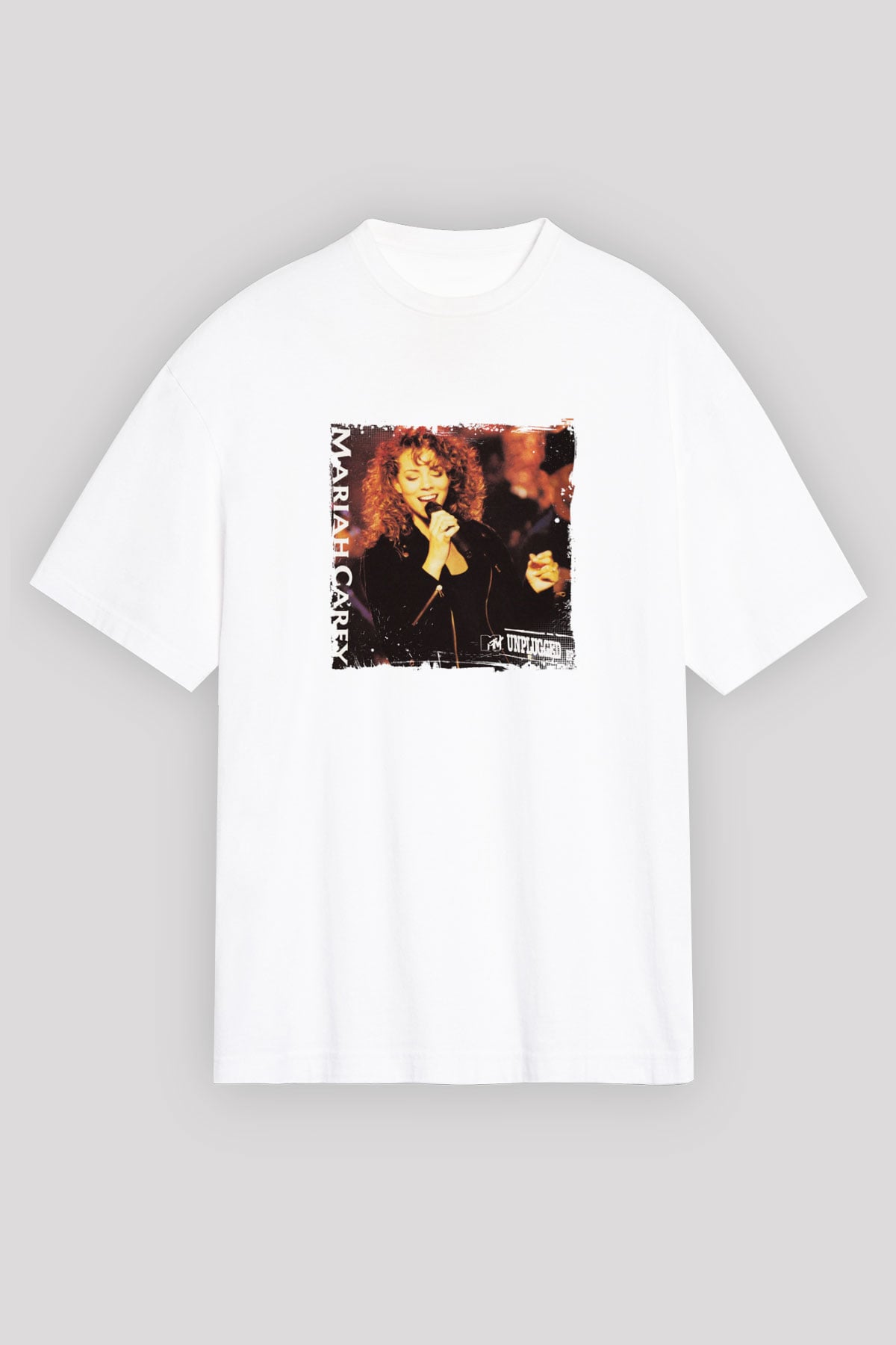 Mariah Carey Baskılı Unisex Beyaz Tişört