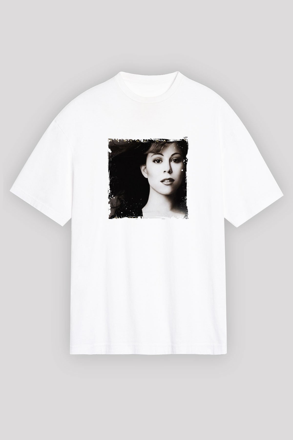 Mariah Carey Baskılı Unisex Beyaz Tişört