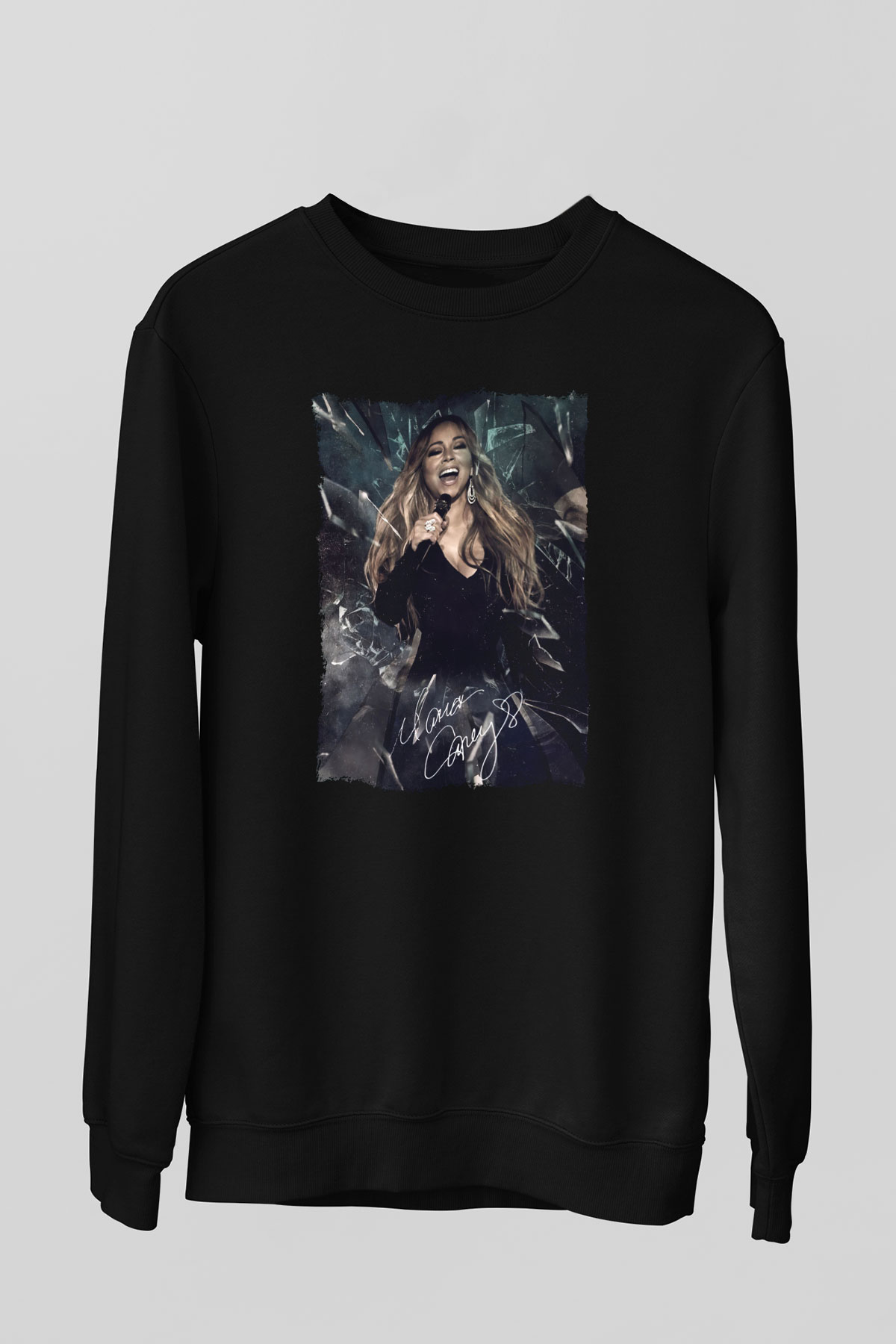 Mariah Carey Siyah Unisex Sweatshirt