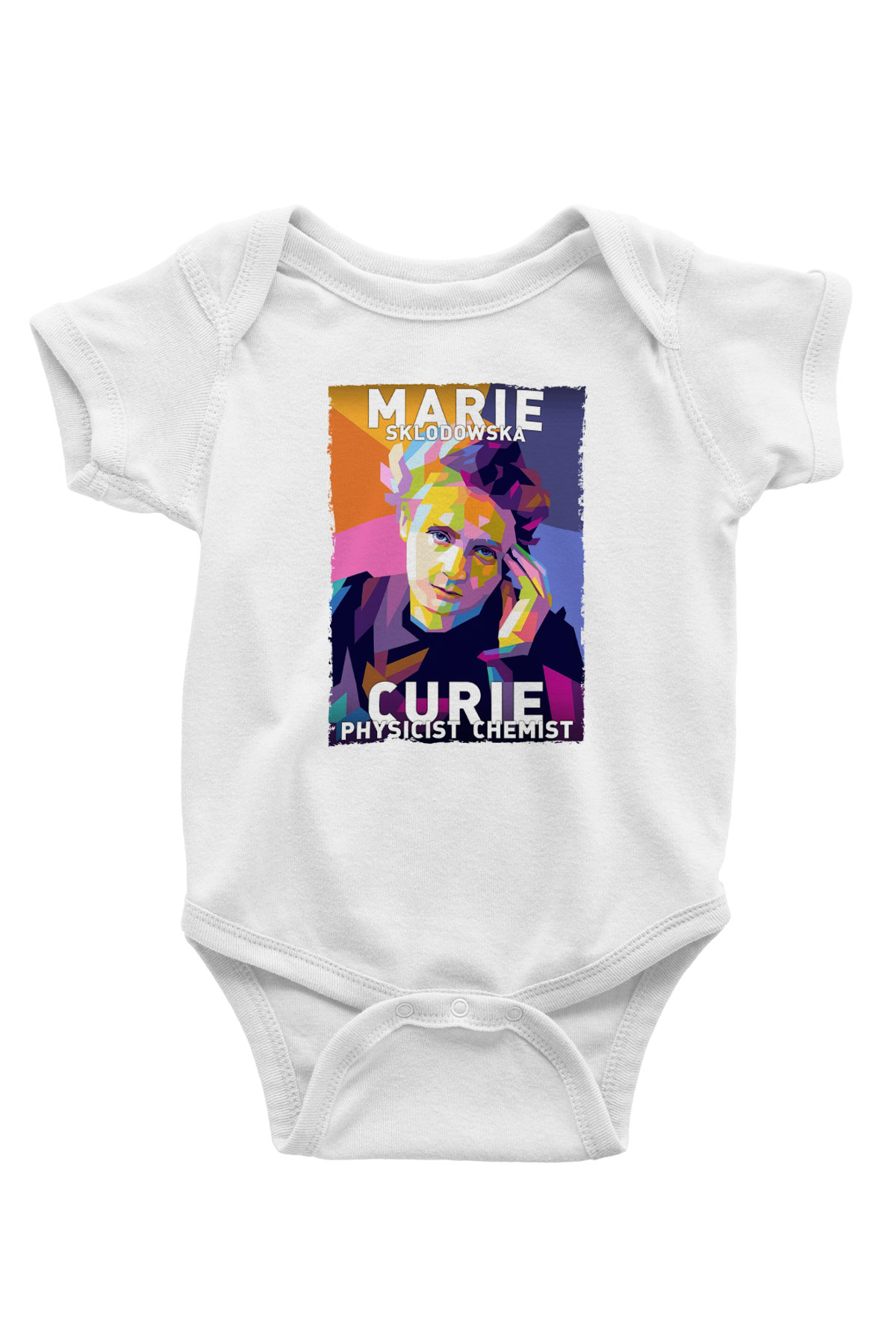 Marie Sklodowska Curie Baskılı Beyaz Bebek Body - Zıbın
