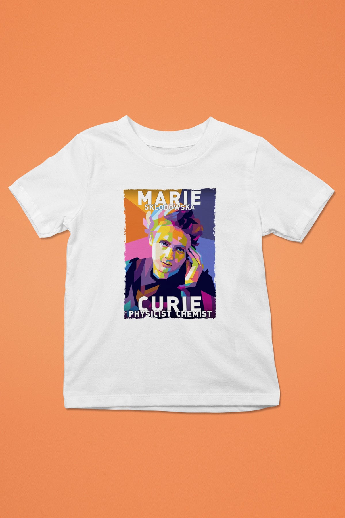 Marie Sklodowska Curie Baskılı Unisex Beyaz Çocuk Tişörtü - Tshirt