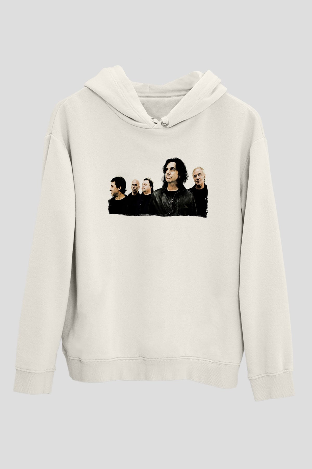 Marillion Baskılı Beyaz Unisex Kapüşonlu Sweatshirt
