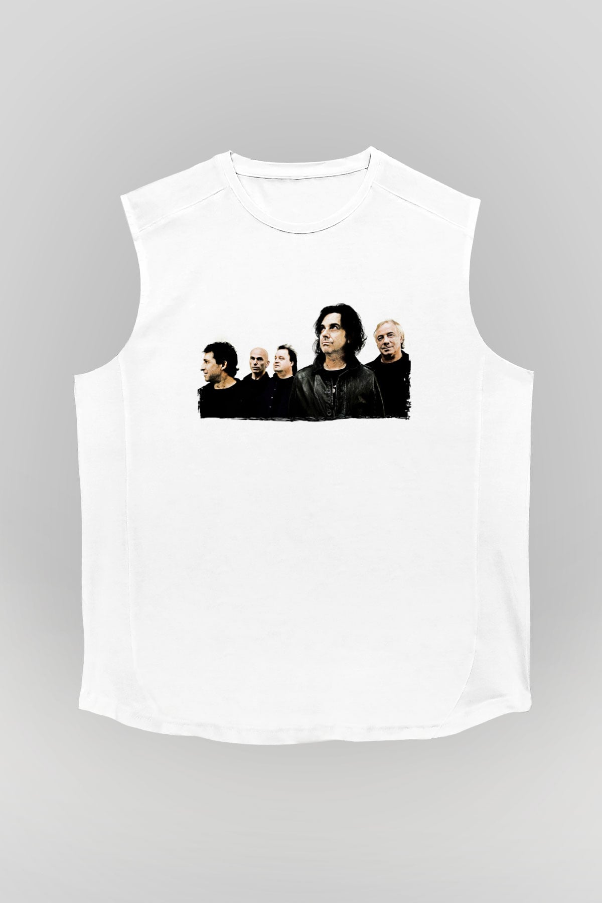 Marillion Baskılı Beyaz Unisex Kolsuz Tişört - Tshirt