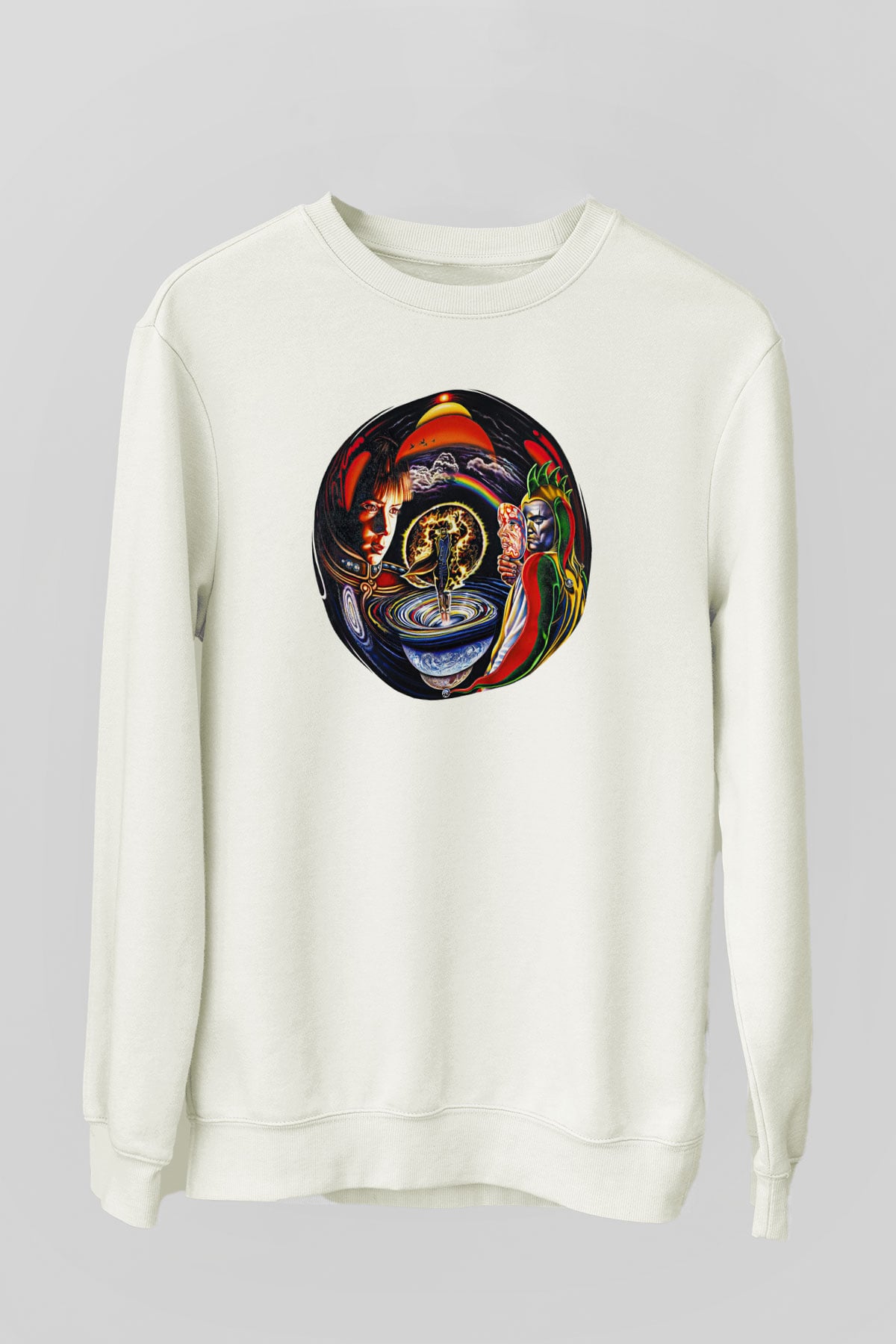 Marillion Baskılı Beyaz Unisex Sweatshirt