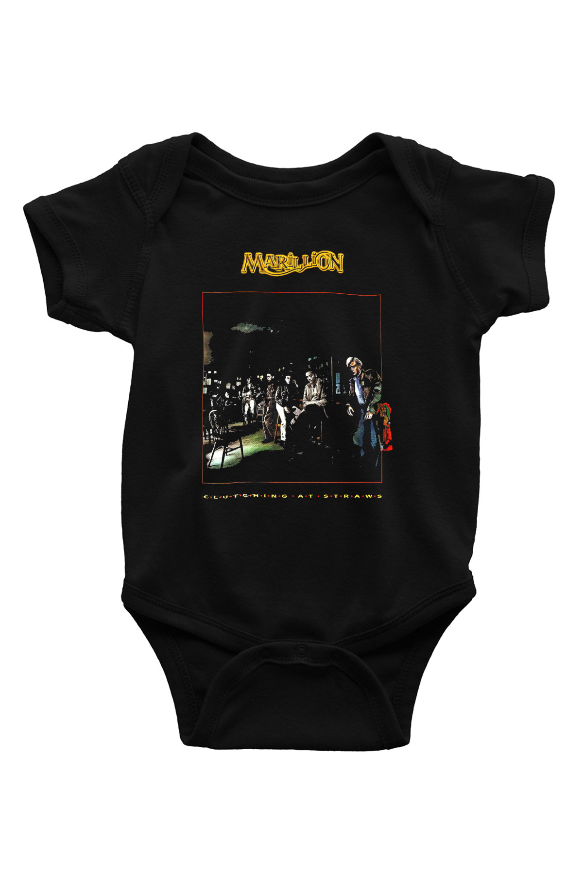 Marillion Baskılı Unisex Siyah Bebek Body - Zıbın
