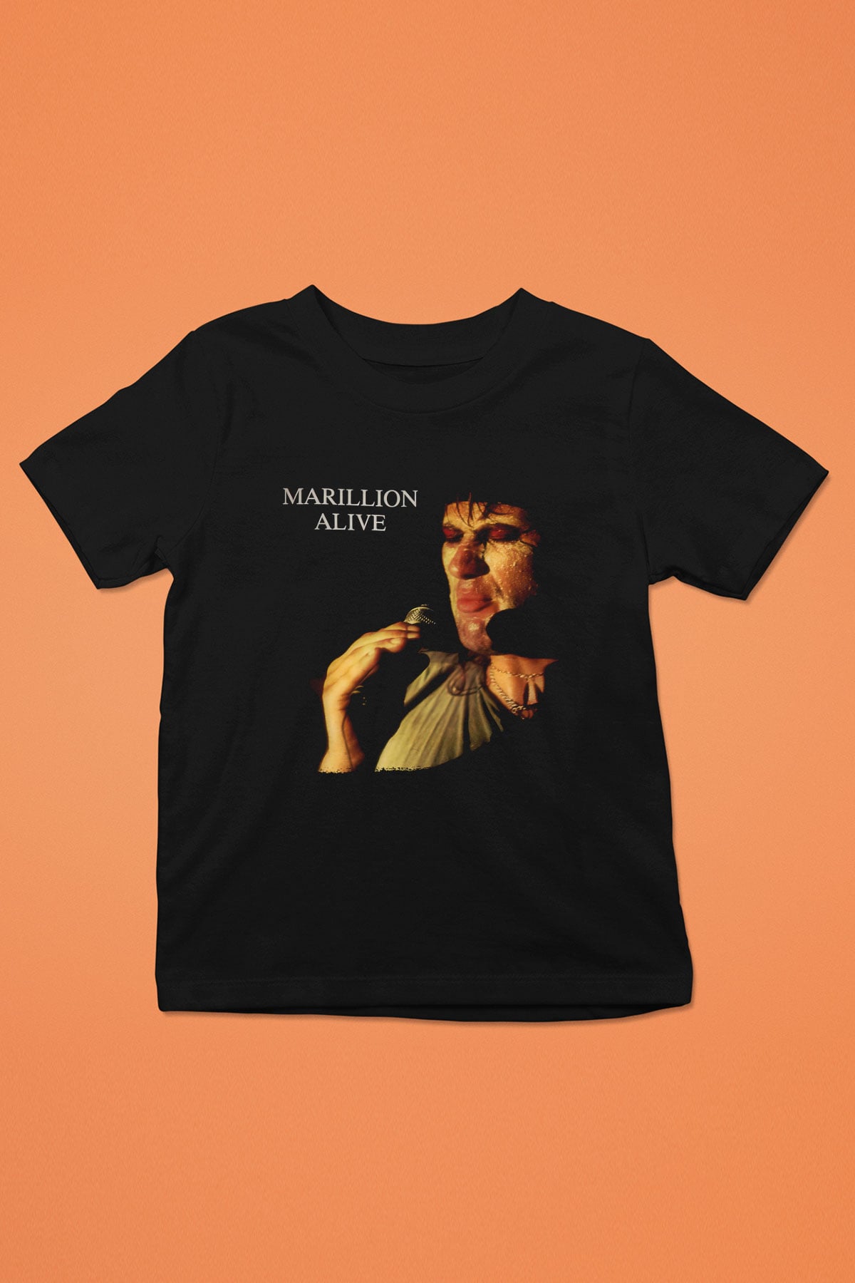Marillion Baskılı Unisex Siyah Çocuk Tişört - Tshirt
