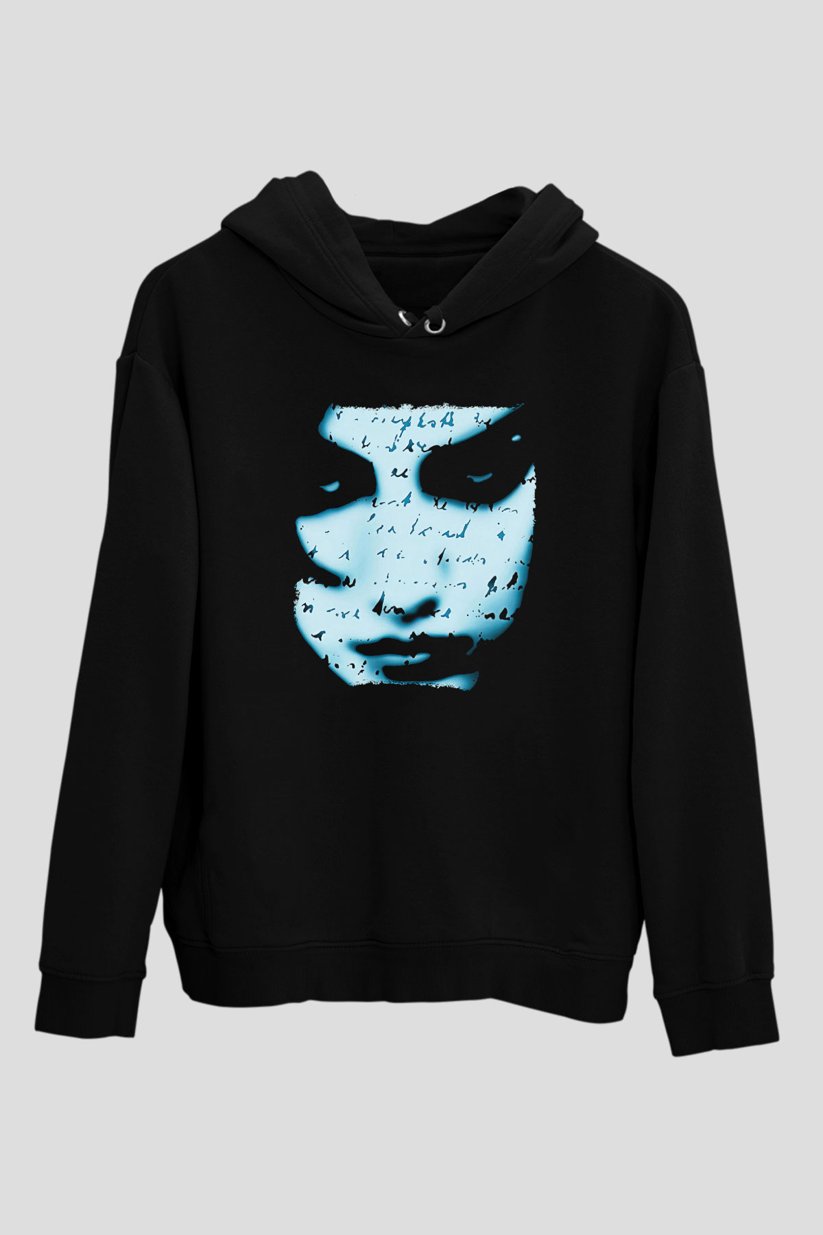 Marillion Baskılı Unisex Siyah Kapüşonlu Sweatshirt
