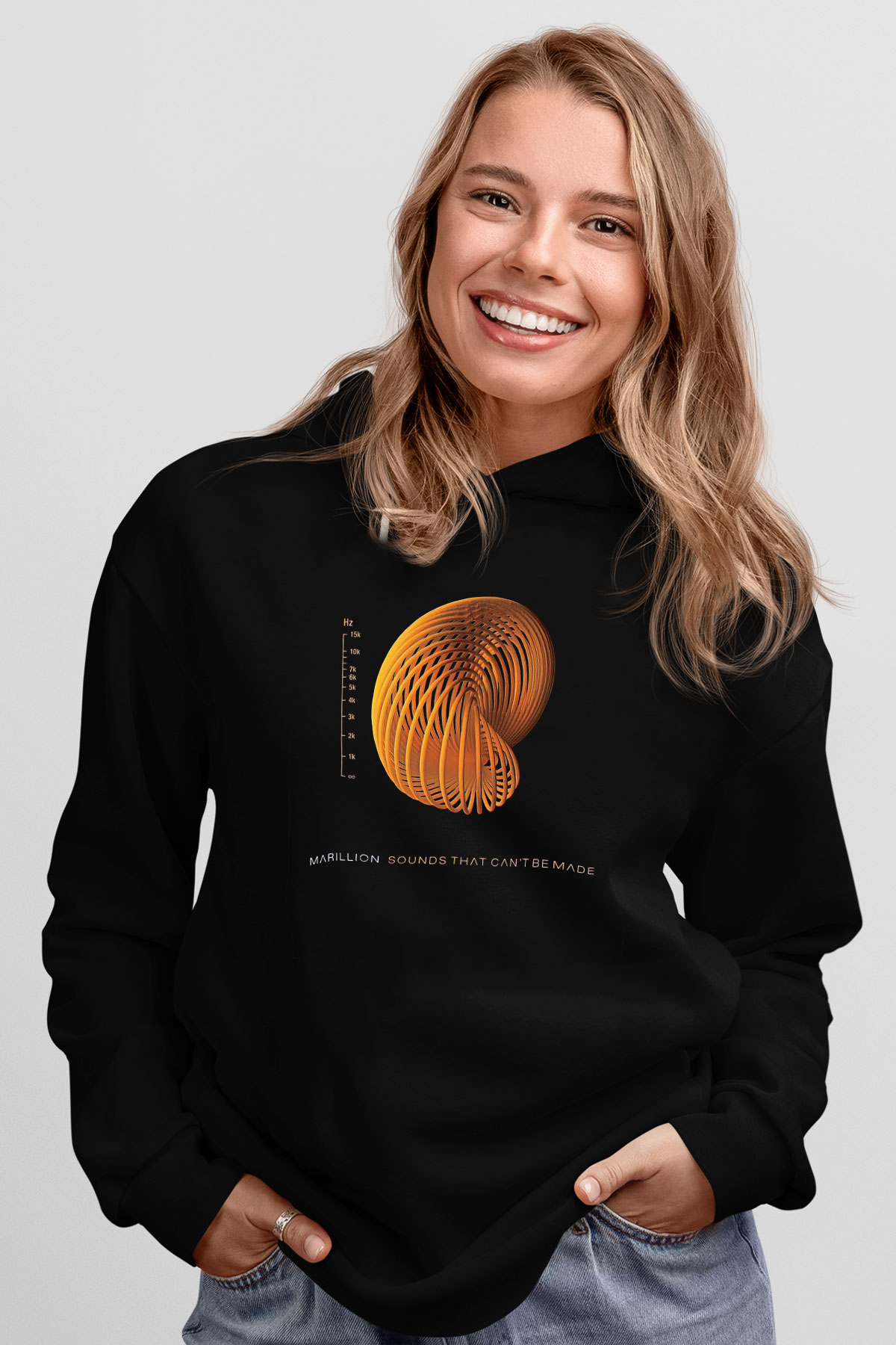 Marillion Baskılı Unisex Siyah Kapüşonlu Sweatshirt