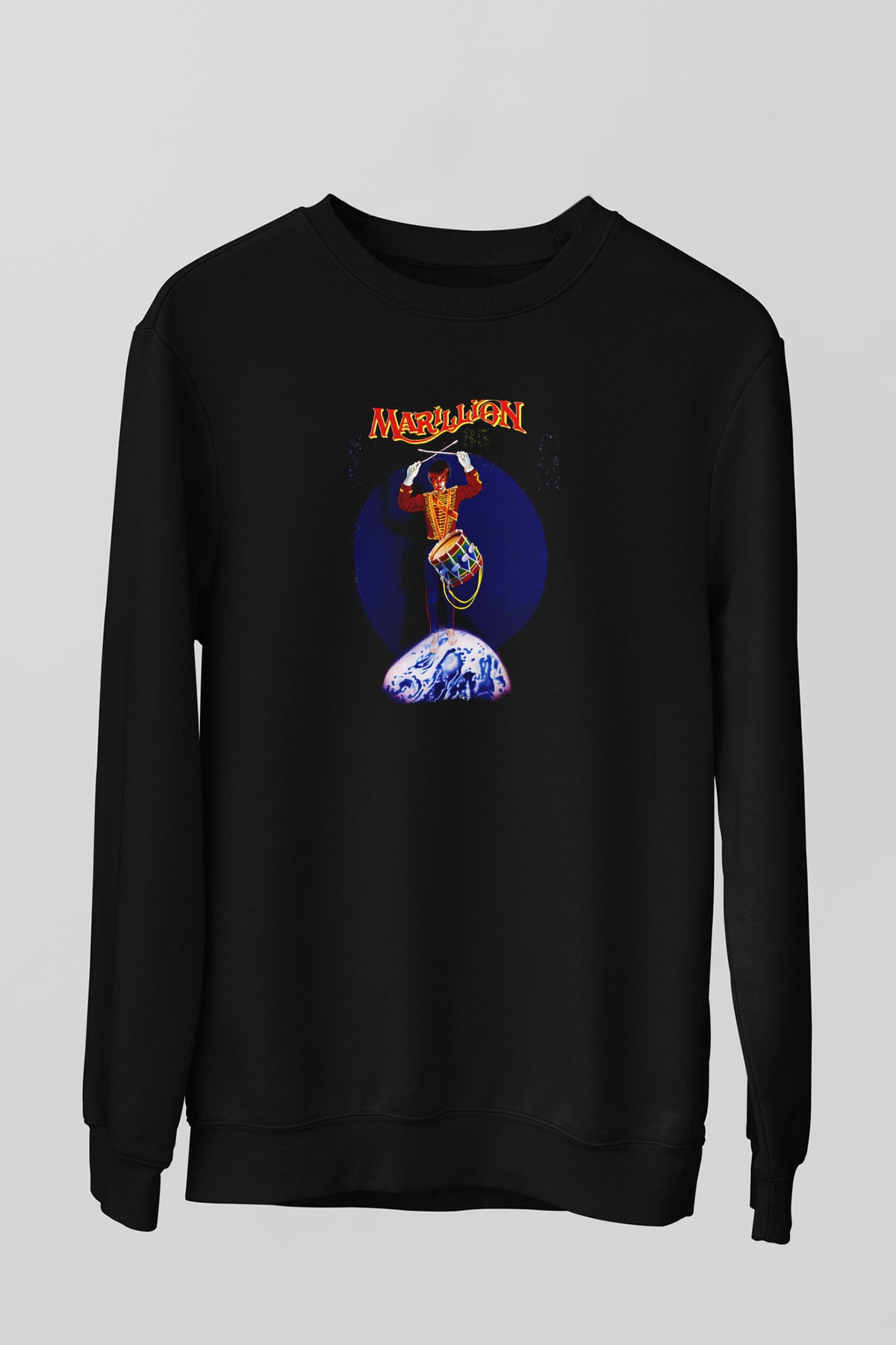 Marillion Baskılı Unisex Siyah Sweatshirt