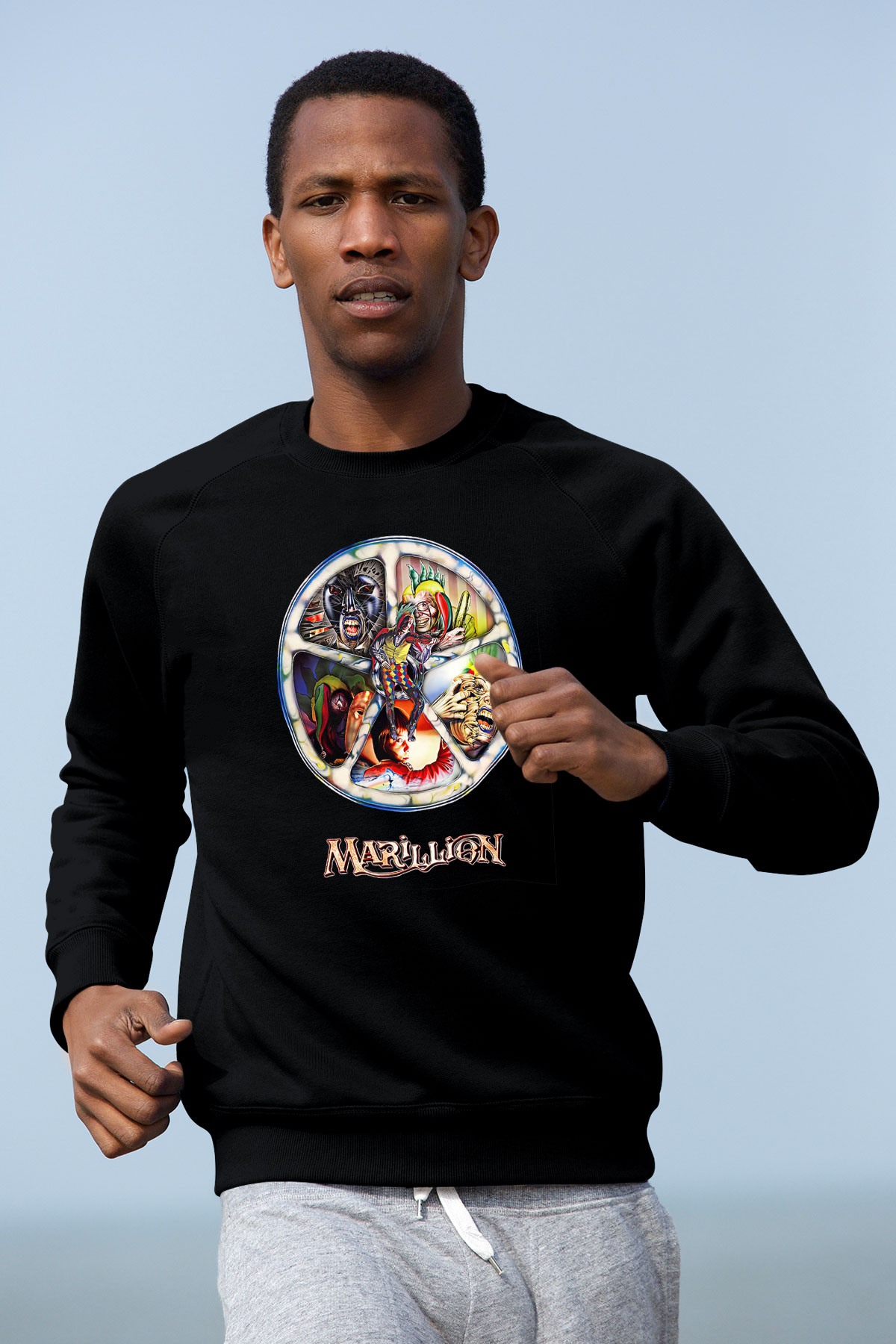 Marillion Baskılı Unisex Siyah Sweatshirt