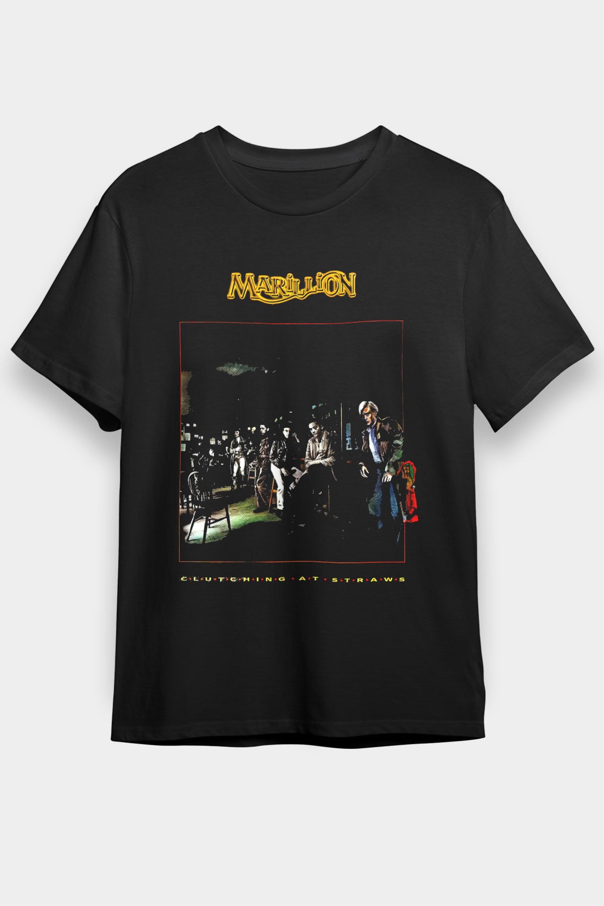 Marillion Baskılı Unisex Siyah Tişört - Tshirt