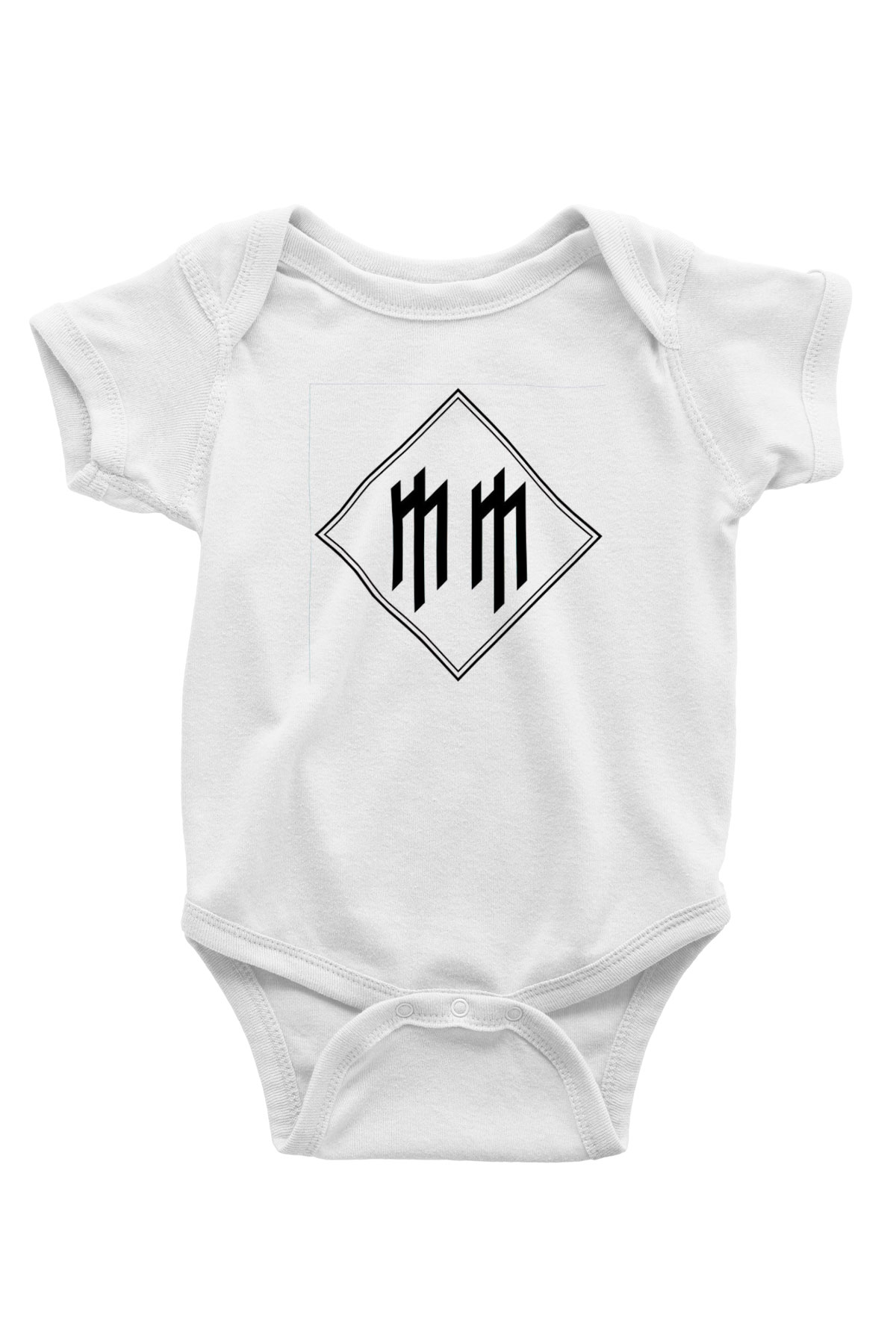 Marilyn Manson Baskılı Beyaz Unisex Bebek Body - Zıbın