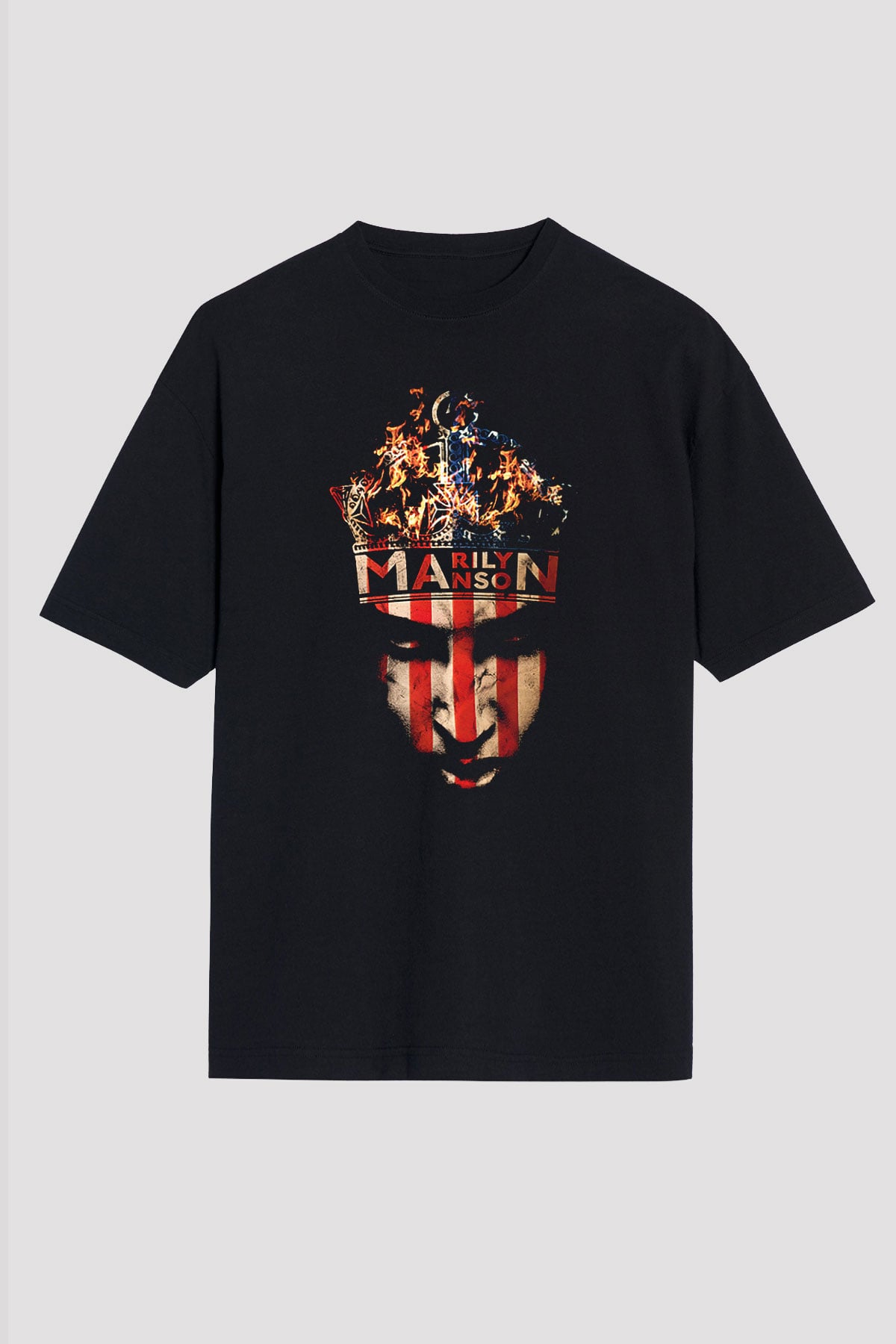 Marilyn Manson Siyah Unisex Oversize Tişört T-Shirt