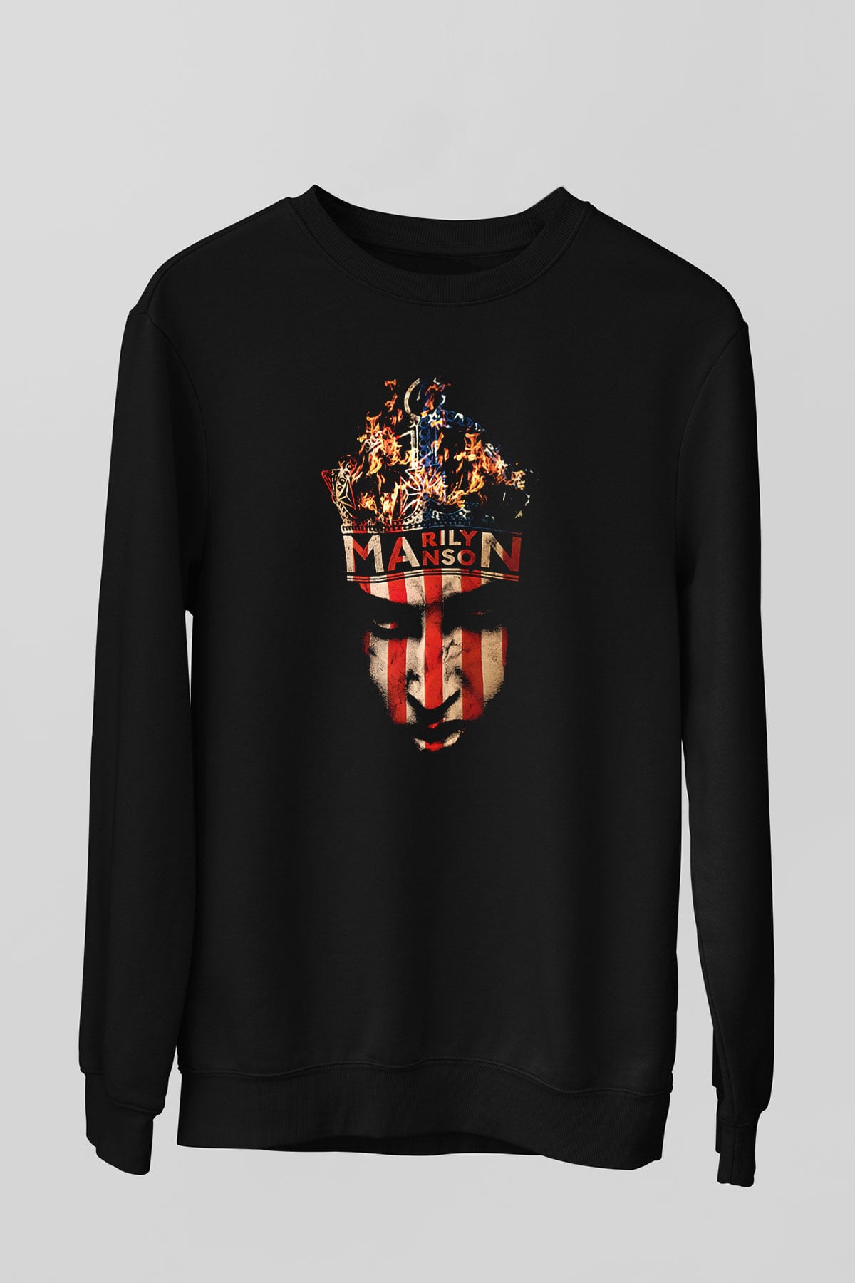 Marilyn Manson Siyah Unisex Sweatshirt