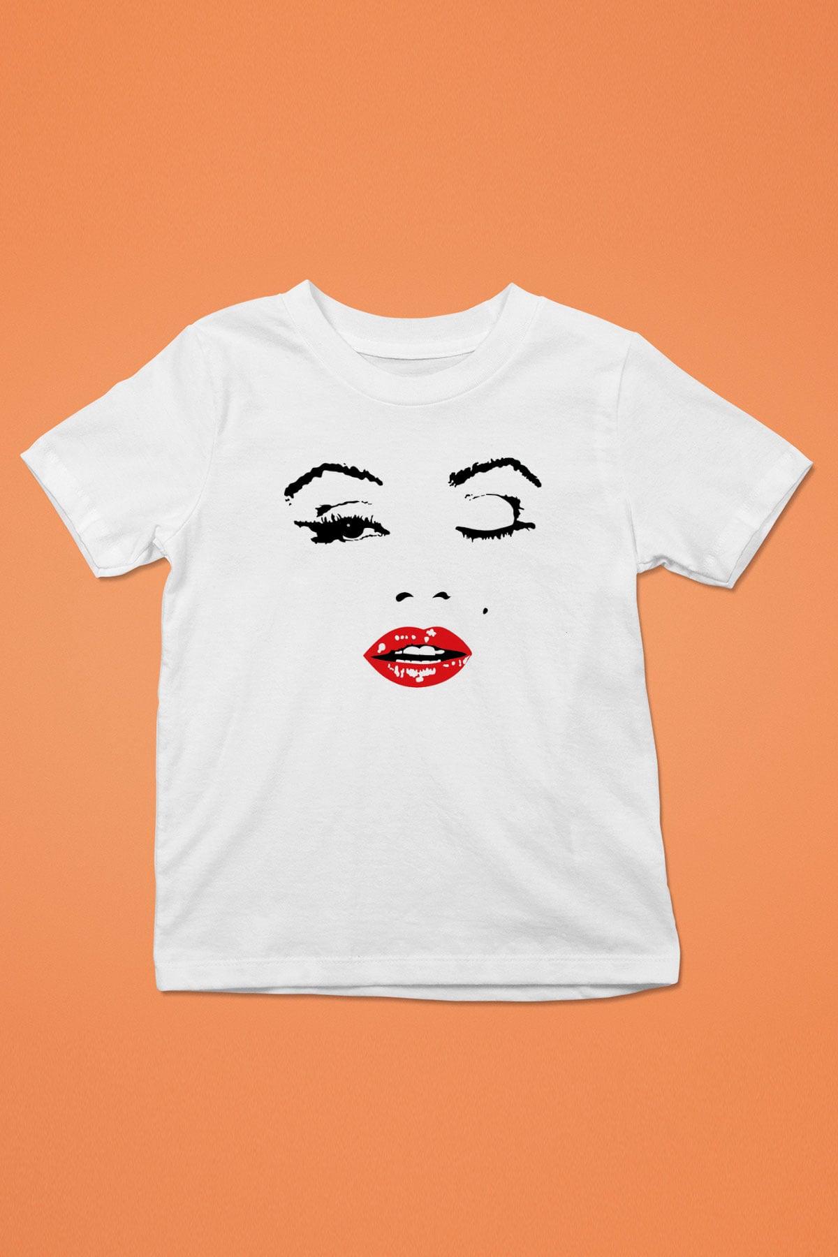 Marilyn Monroe Baskılı Beyaz Unisex Çocuk Tişört