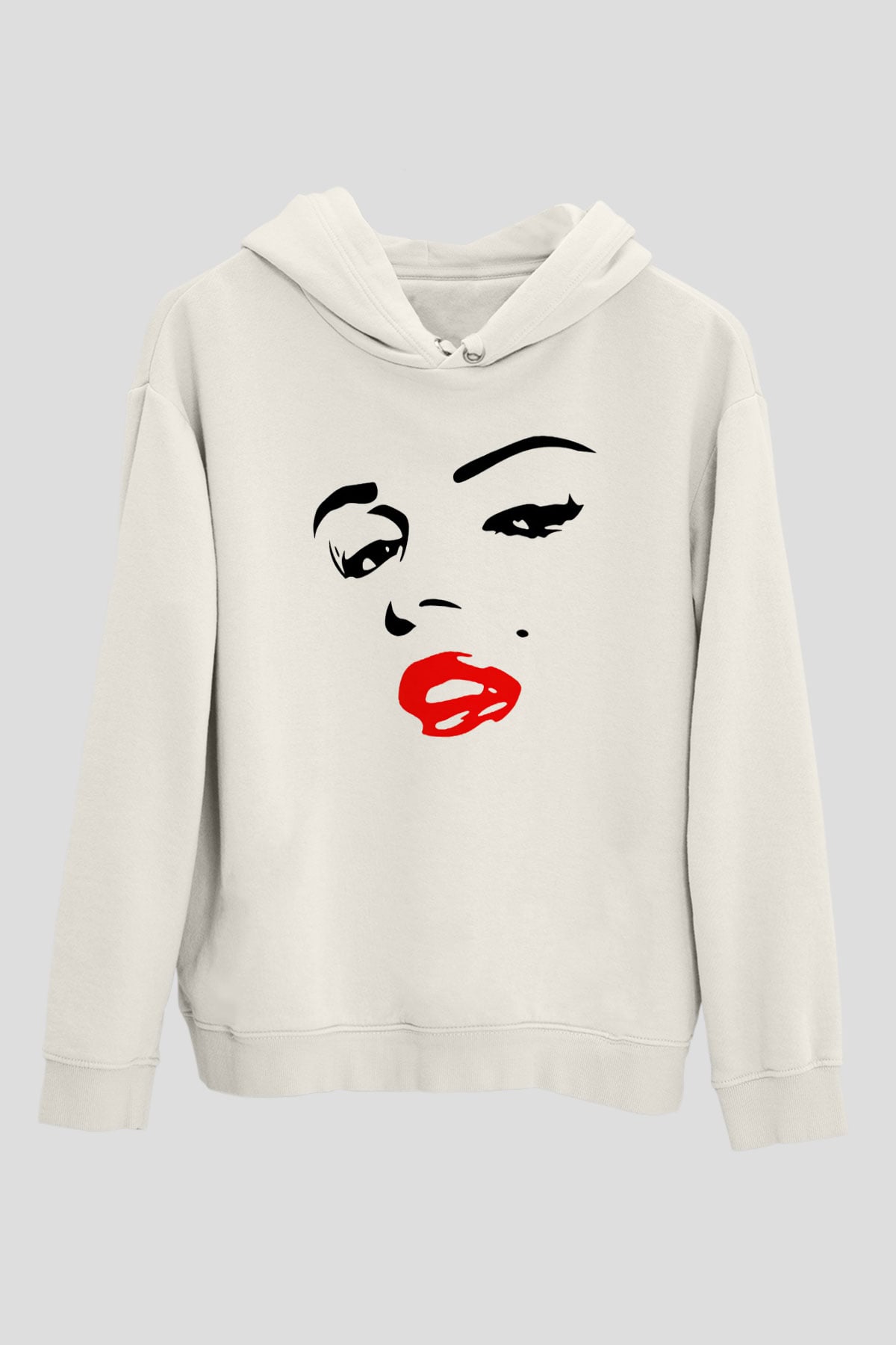 Marilyn Monroe Beyaz Unisex Kapşonlu Sweatshirt