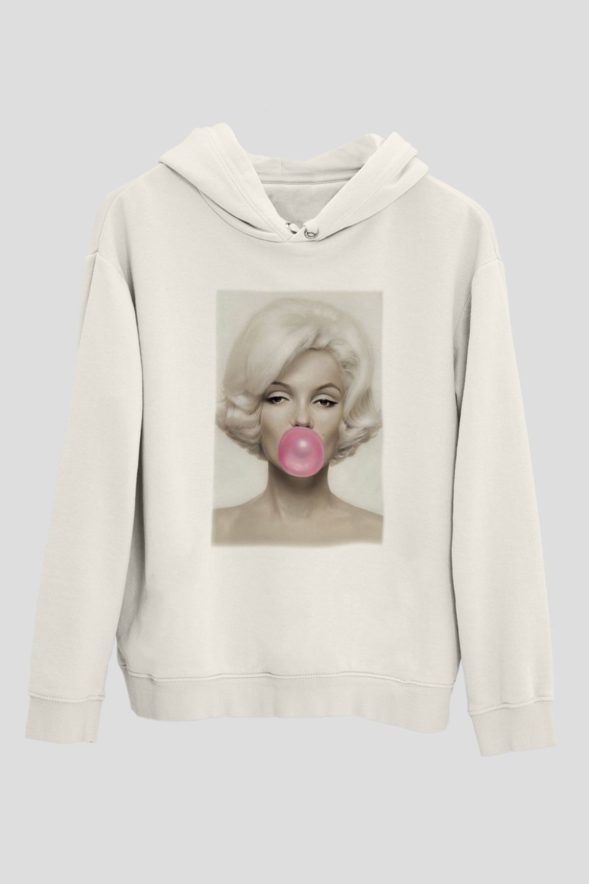 Marilyn Monroe Beyaz Unisex Kapşonlu Sweatshirt