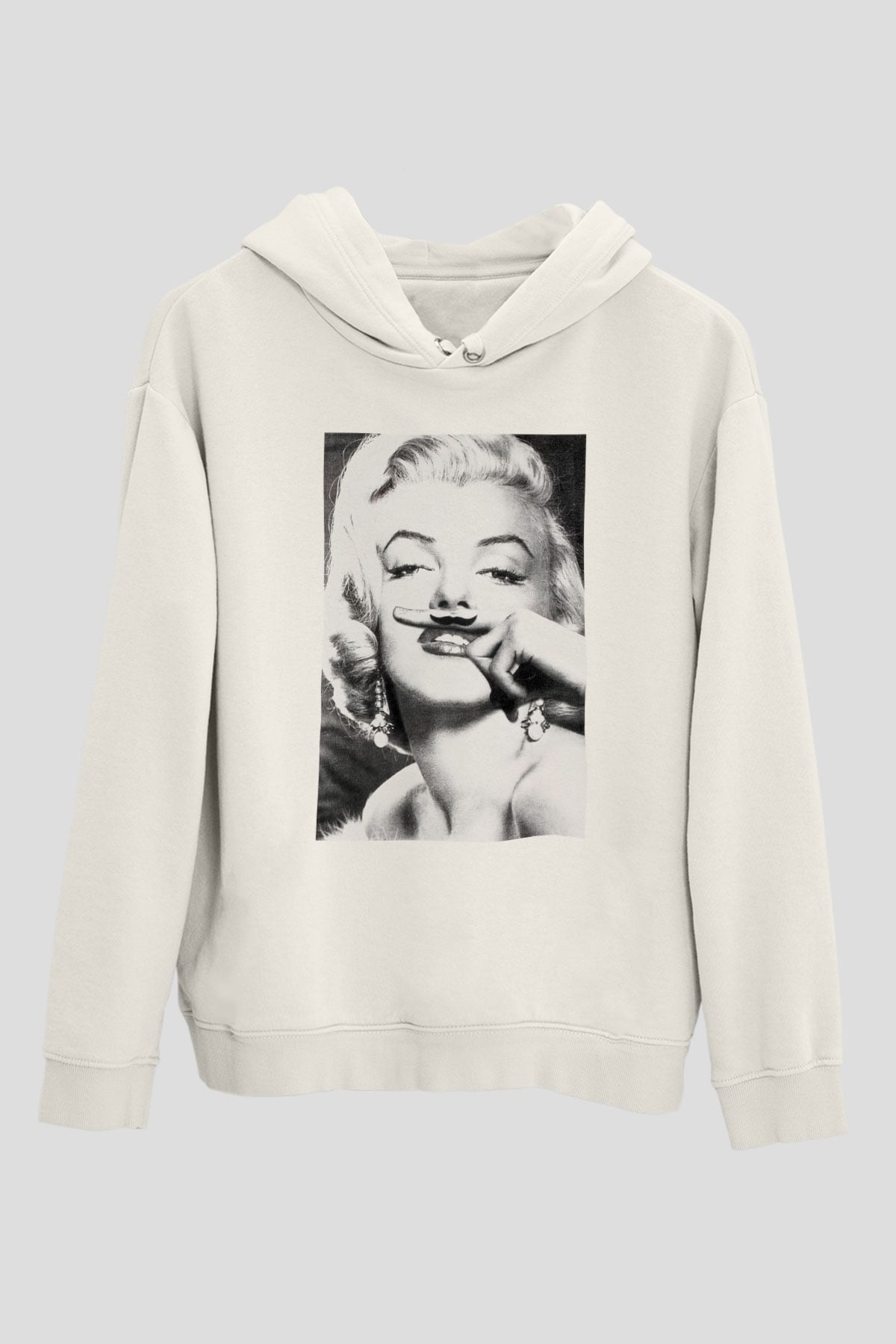 Marilyn Monroe Beyaz Unisex Kapşonlu Sweatshirt
