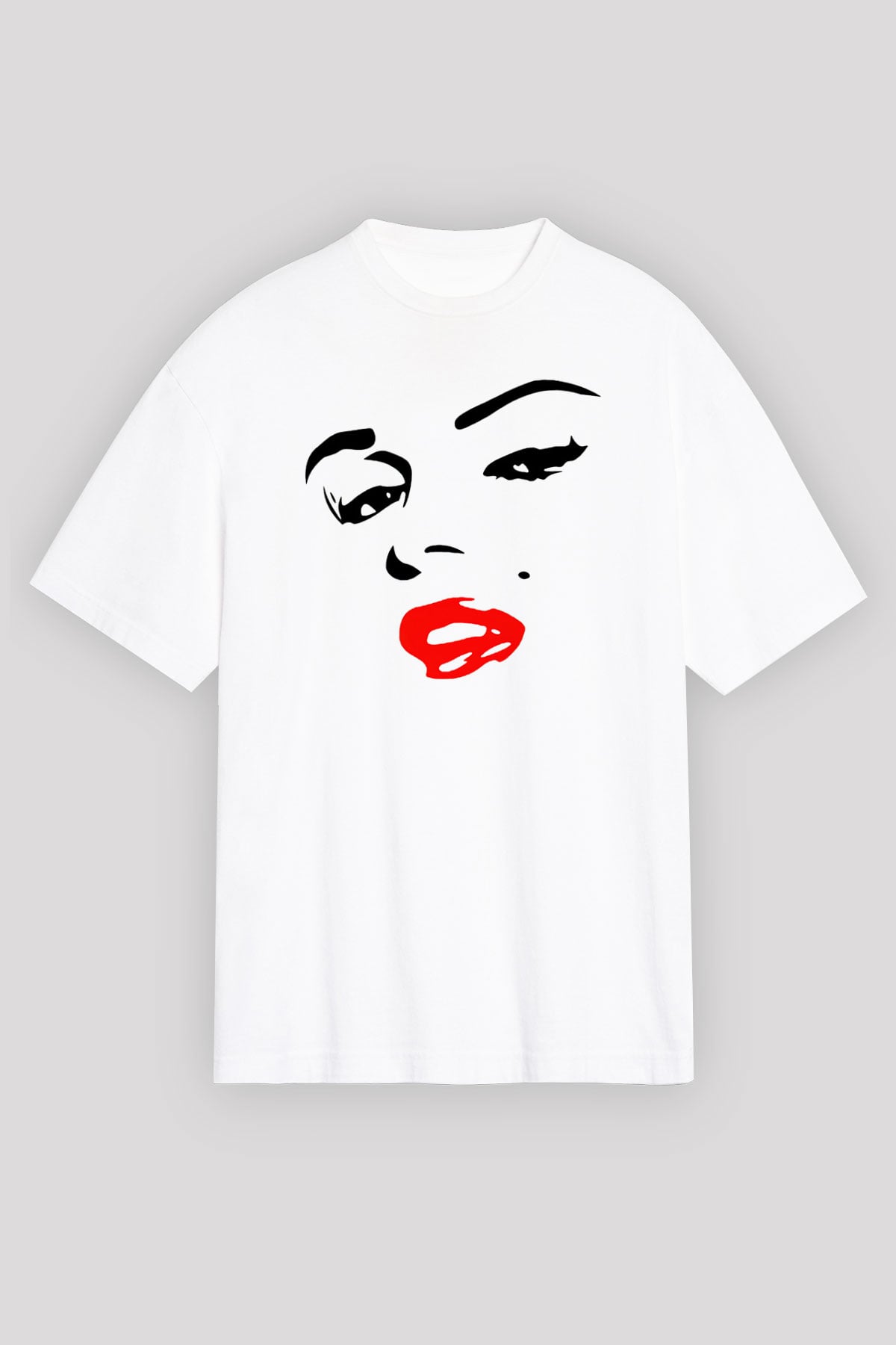 Marilyn Monroe Beyaz Unisex Oversize Tişört T-Shirt