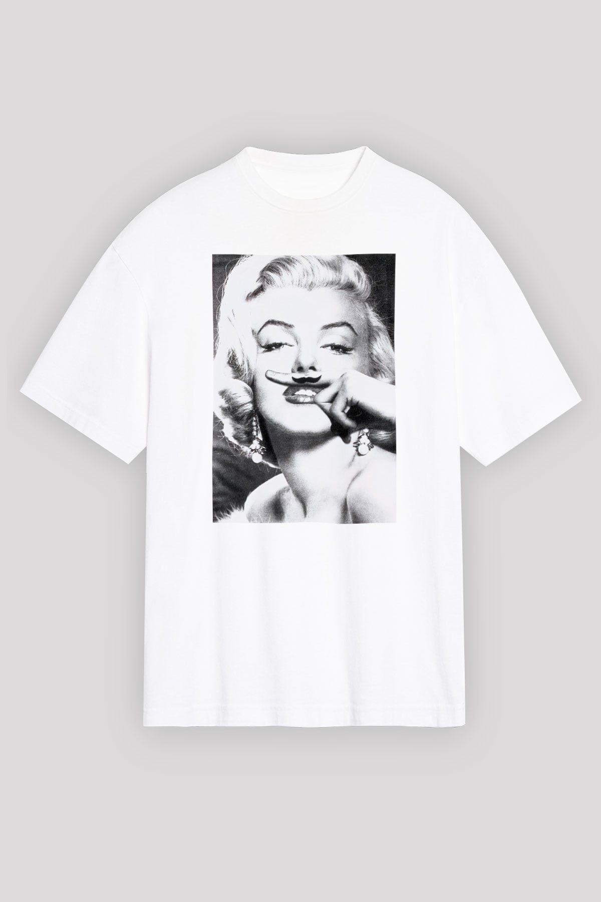 Marilyn Monroe Beyaz Unisex Oversize Tişört T-Shirt