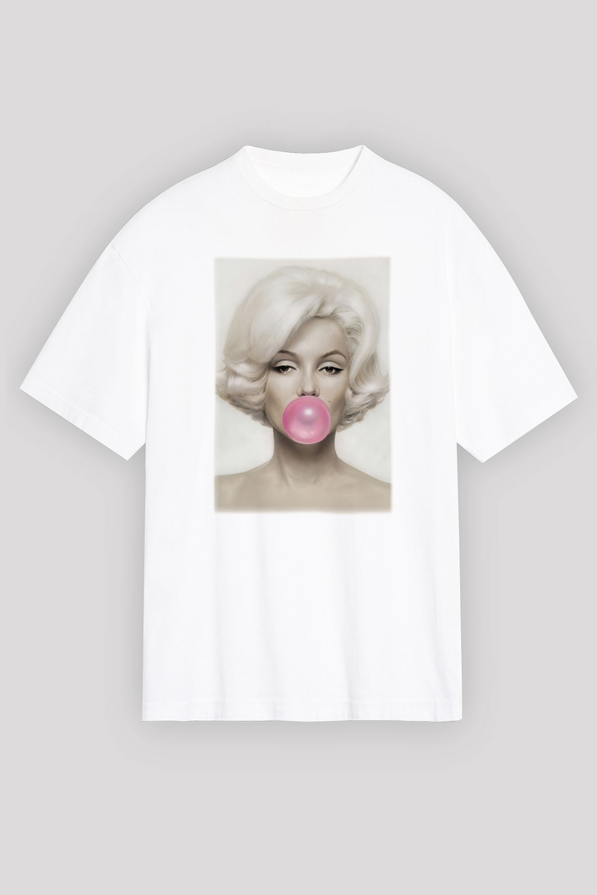 Marilyn Monroe Beyaz Unisex Oversize Tişört T-Shirt