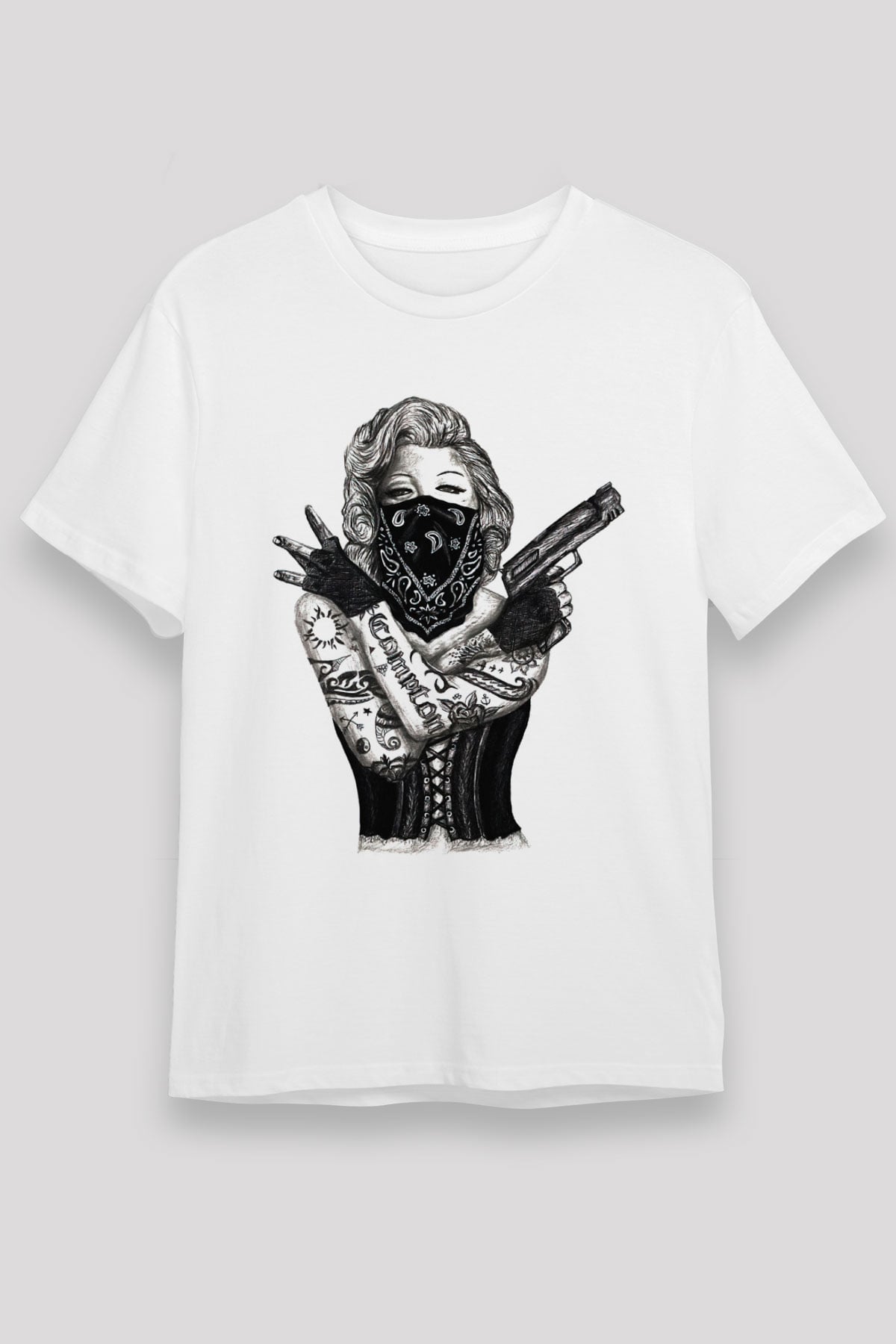 Marilyn Monroe Beyaz Unisex Tişört T-Shirt - TişörtFabrikası