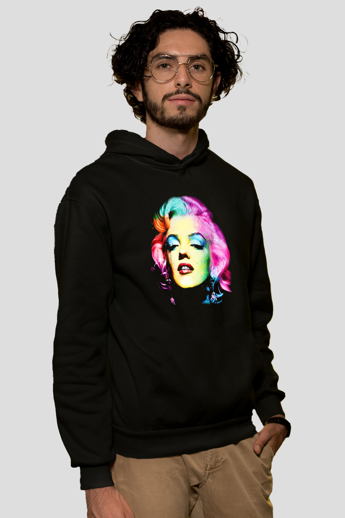 Marilyn Monroe Siyah Unisex Hoodie