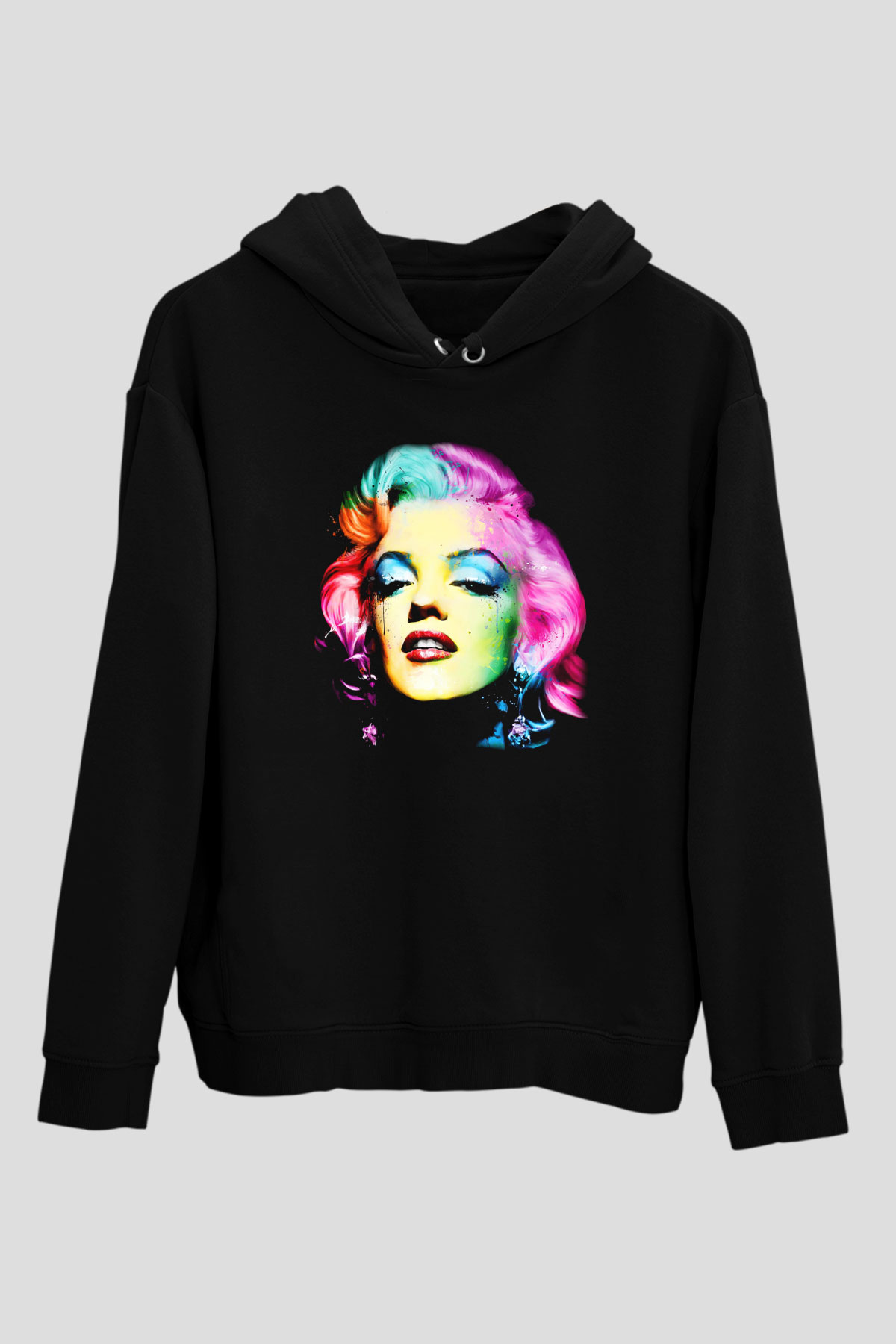 Marilyn Monroe Siyah Unisex Hoodie