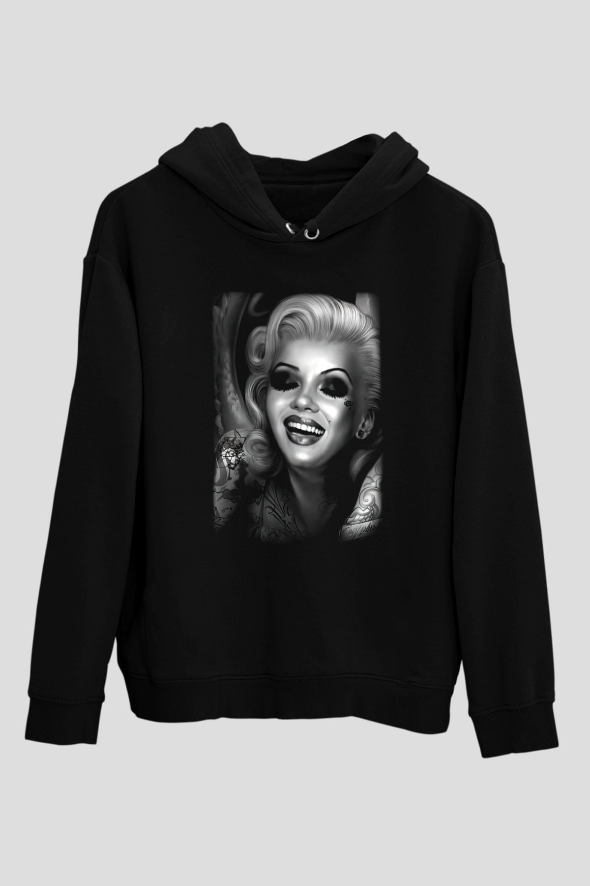 Marilyn Monroe Siyah Unisex Hoodie