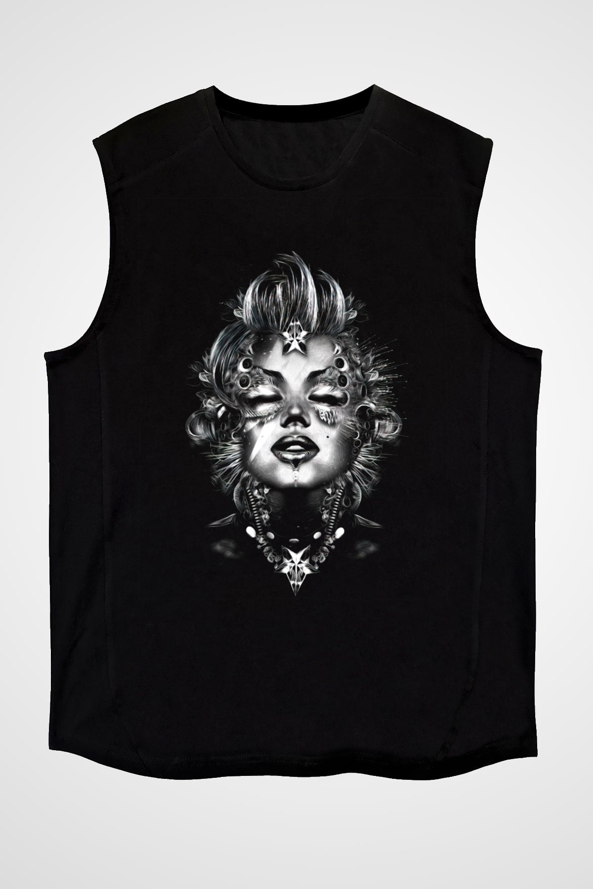 Marilyn Monroe Siyah Unisex Kolsuz Tişört
