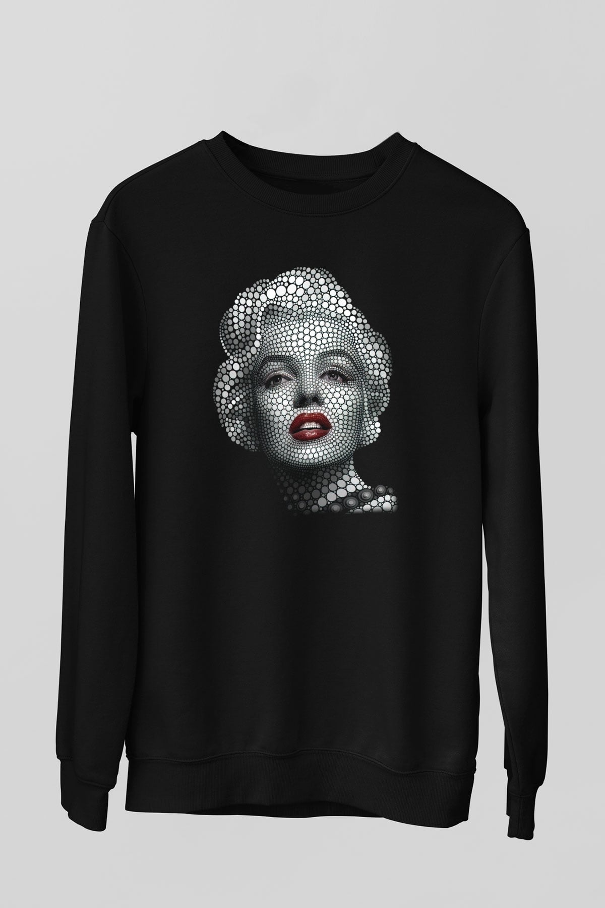 Marilyn Monroe Siyah Unisex Sweatshirt