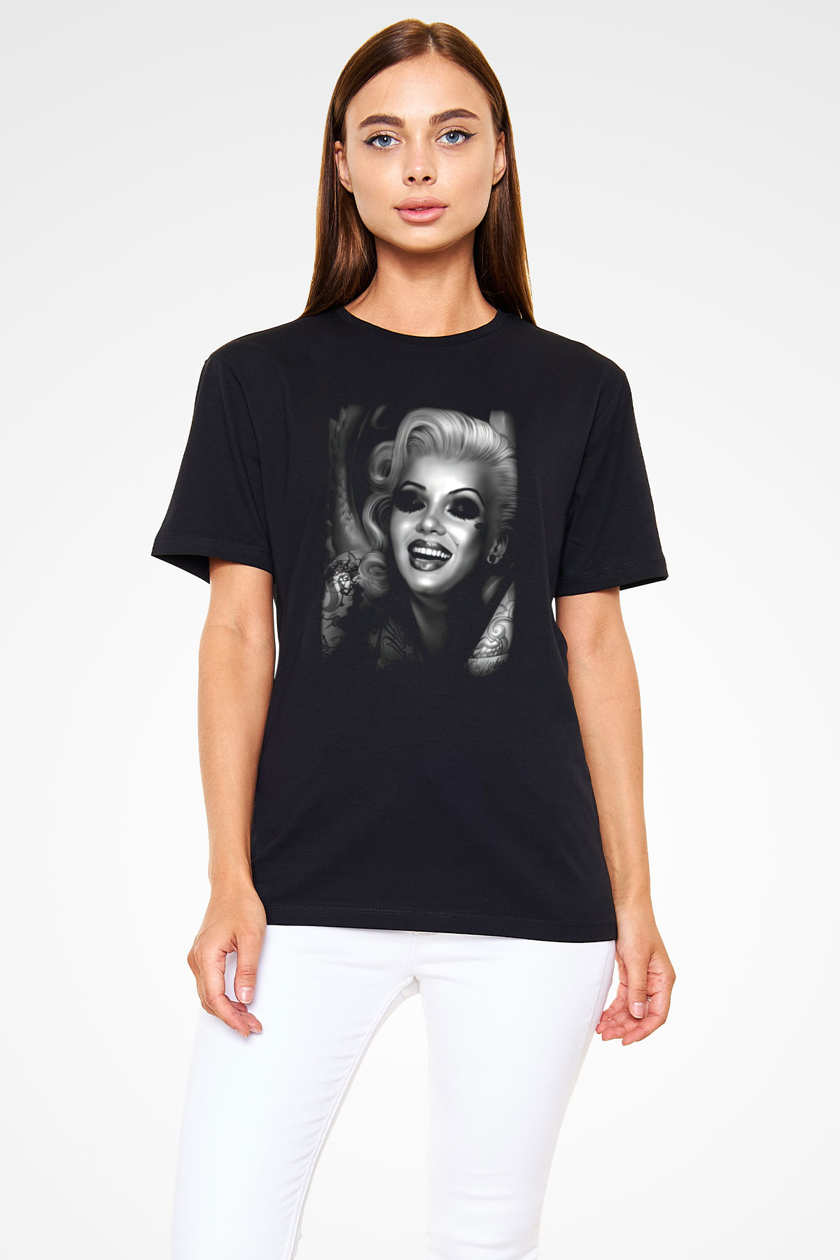 Marilyn Monroe Siyah Unisex Tişört T-Shirt - TişörtFabrikası