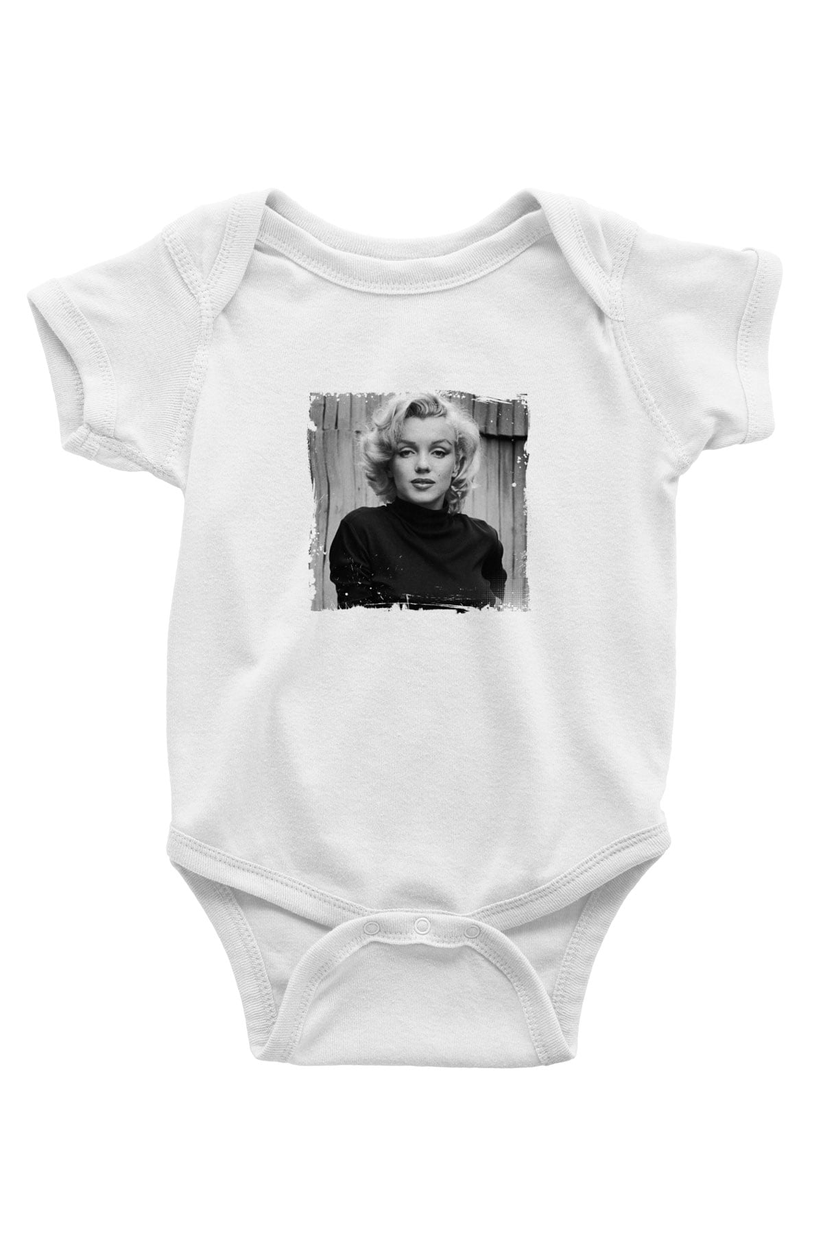 Marilyn Monroe Unisex Baskılı Beyaz Bebek Body - Zıbın